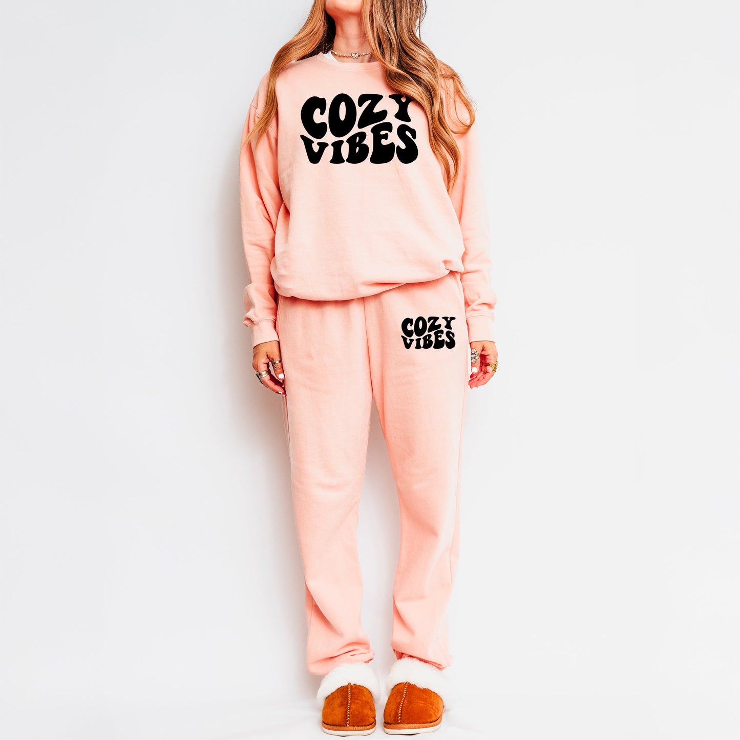 Cozy Vibes | Graphic Lightweight Garment Dyed Set