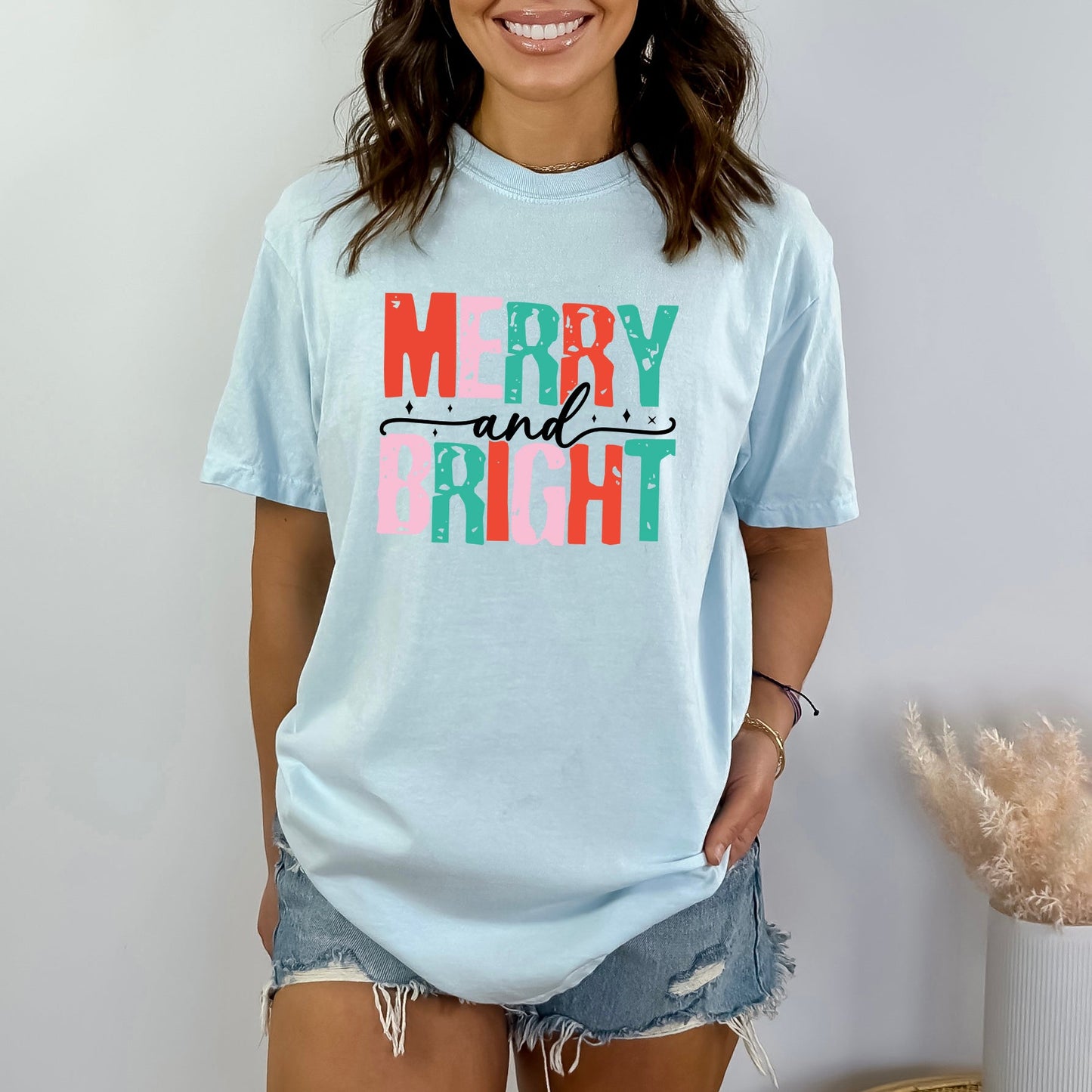 Merry and Bright Colorful | Garment Dyed Tee