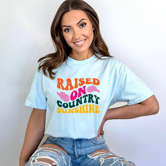 Raised On Country Sunshine Hat | Garment Dyed Short Sleeve Tee