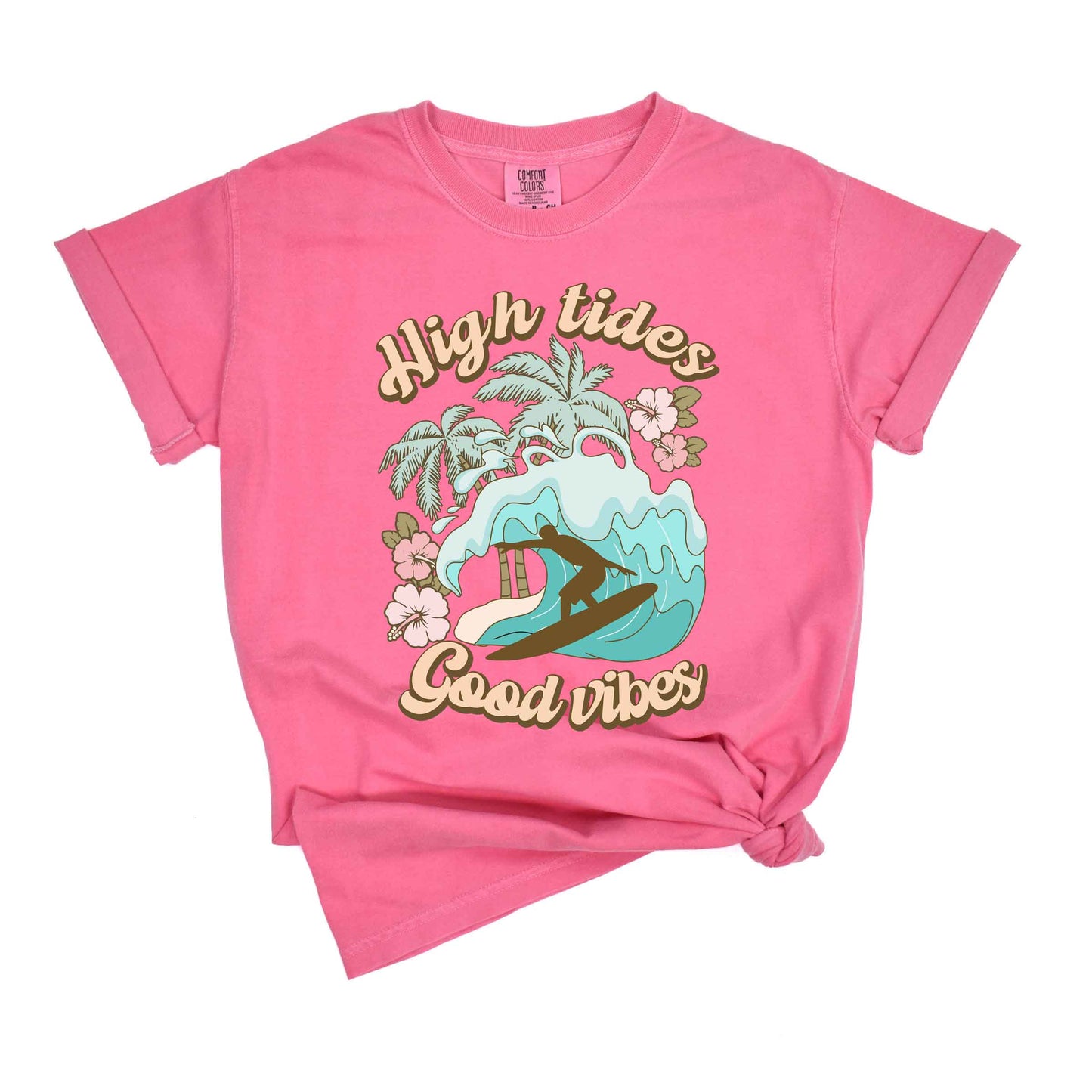 High Tides Good Vibes Wave | Garment Dyed Short Sleeve Tee