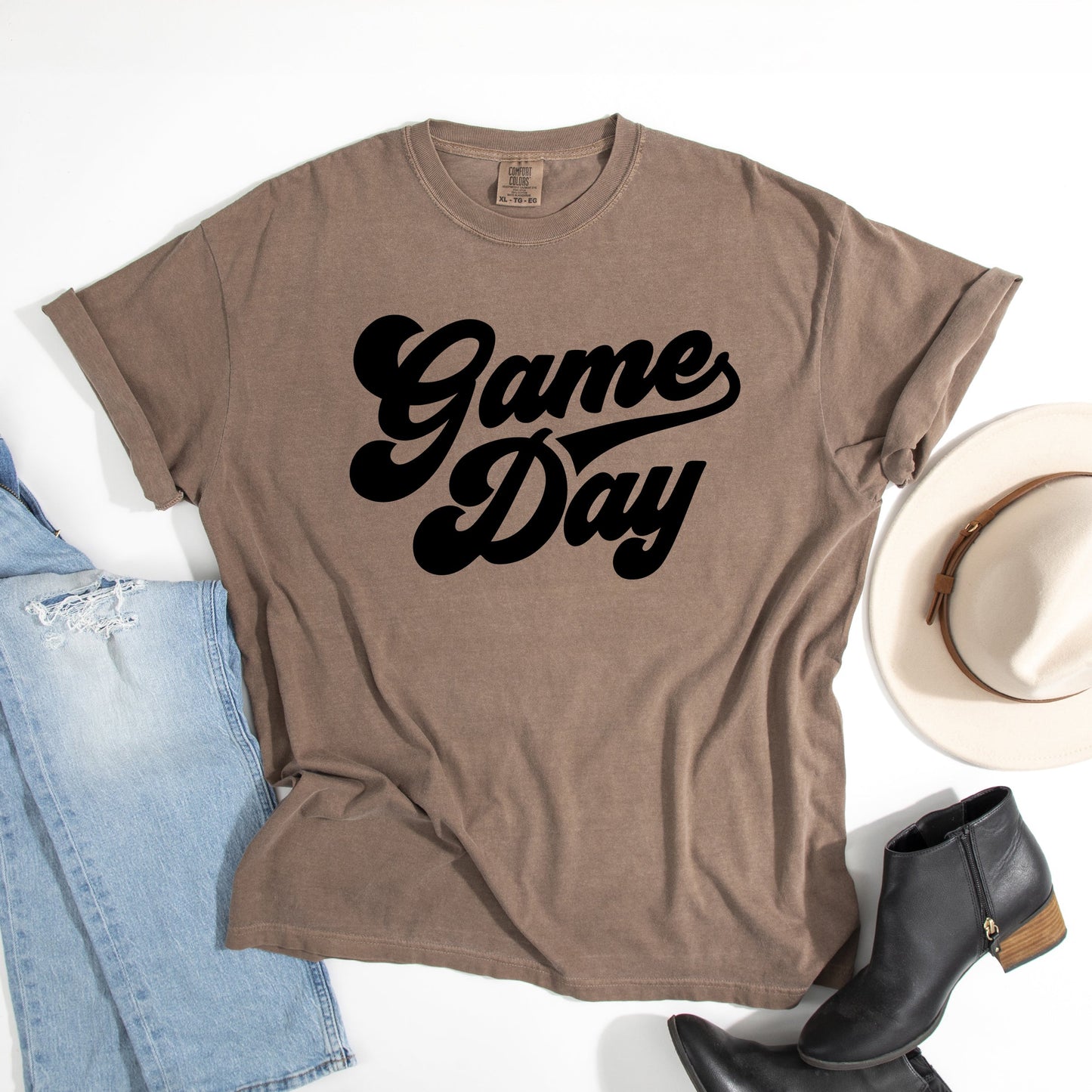 Game Day Retro Puff Print | Garment Dyed Tee