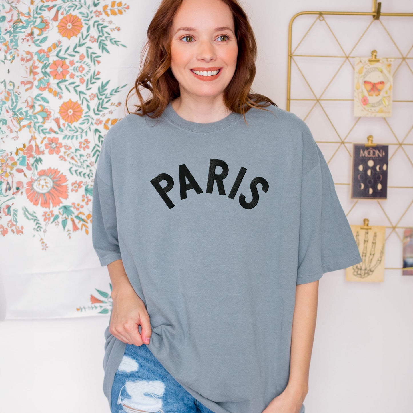 Embroidered Paris Arched | Garment Dyed Short Sleeve Tee