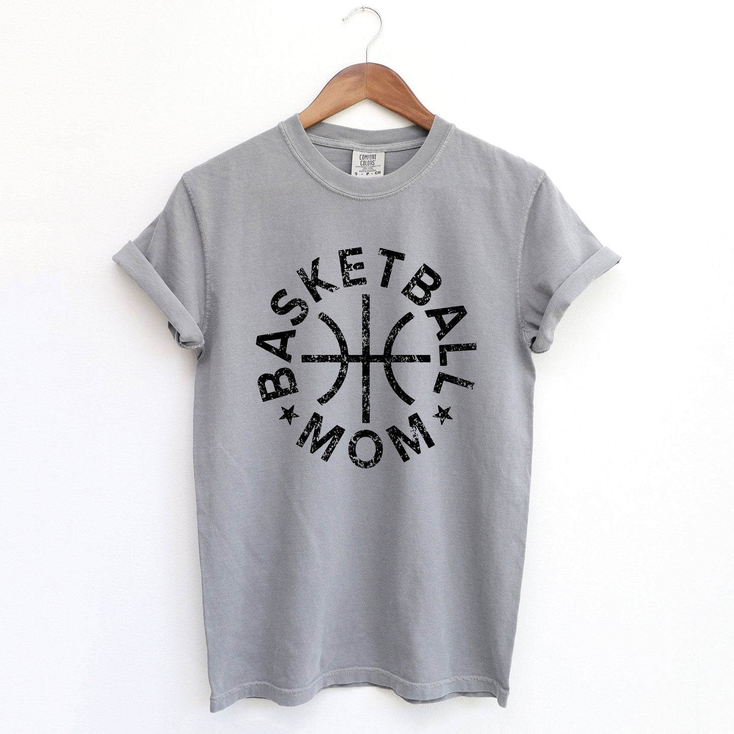 Basketball Mom Distressed | Garment Dyed Short Sleeve Tee