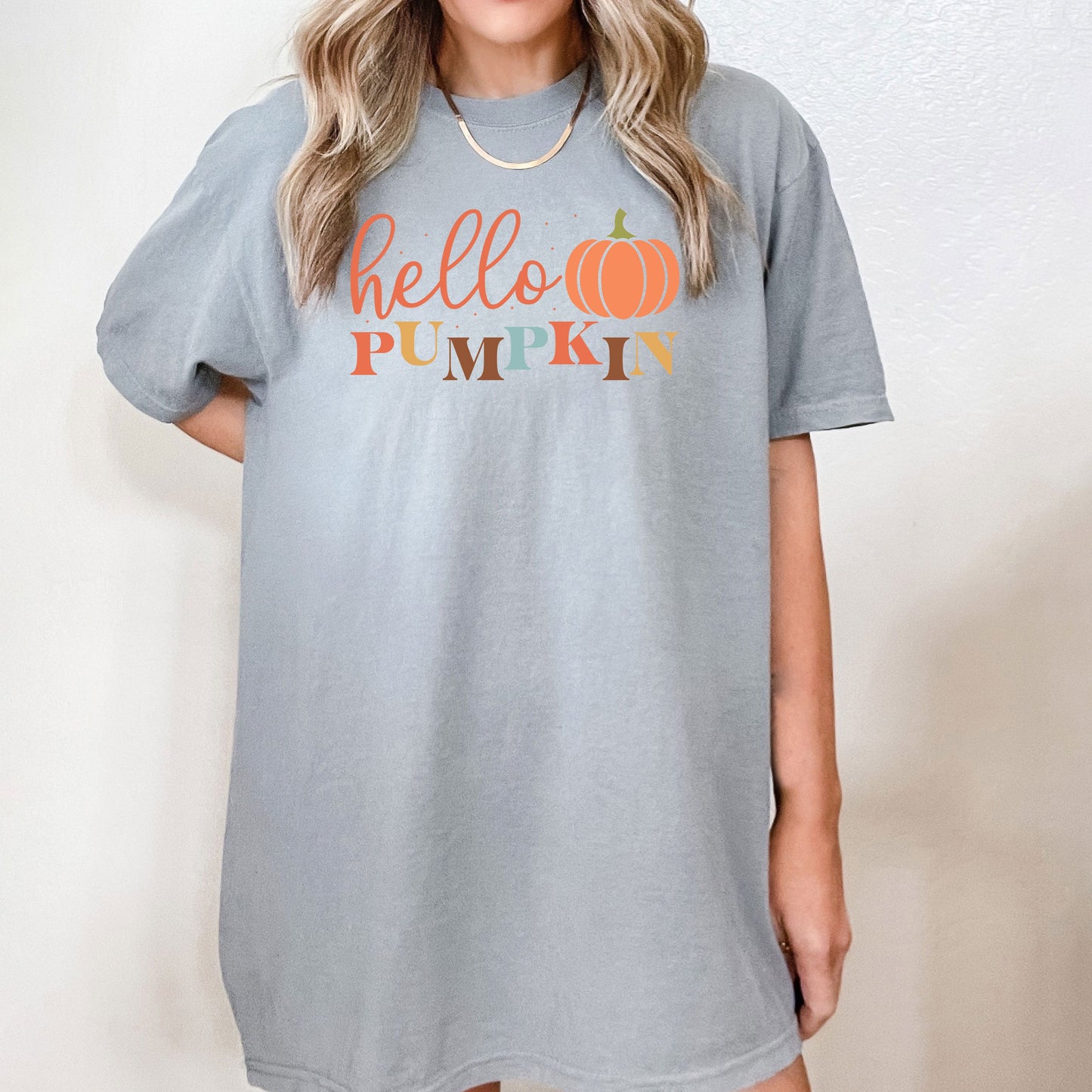 Cursive Hello Pumpkin | Garment Dyed Tee