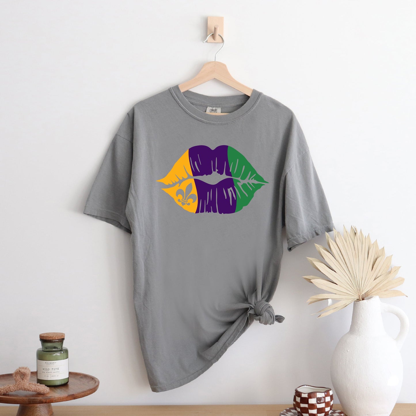 Mardi Gras Lips | Garment Dyed Tee