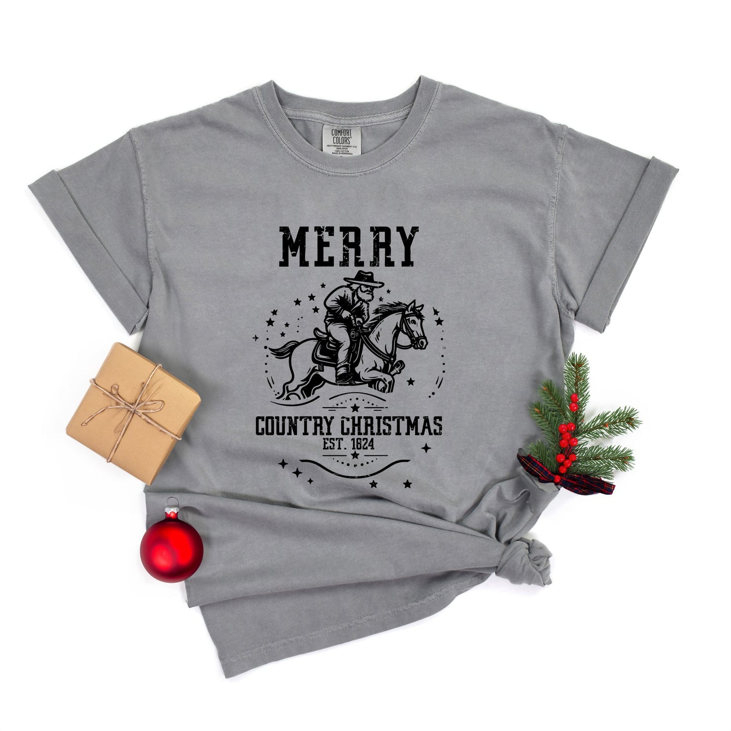 Merry Country Christmas | Garment Dyed Tee