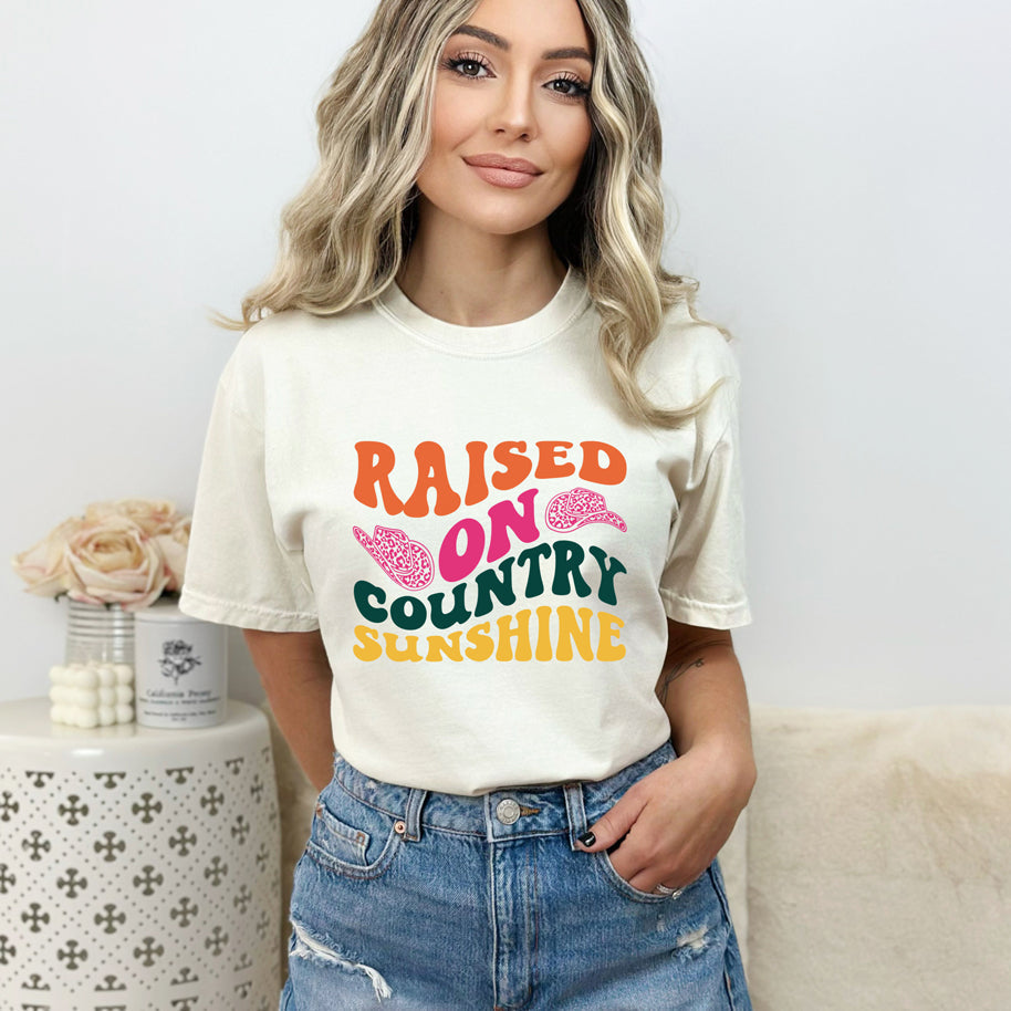 Raised On Country Sunshine Hat | Garment Dyed Short Sleeve Tee