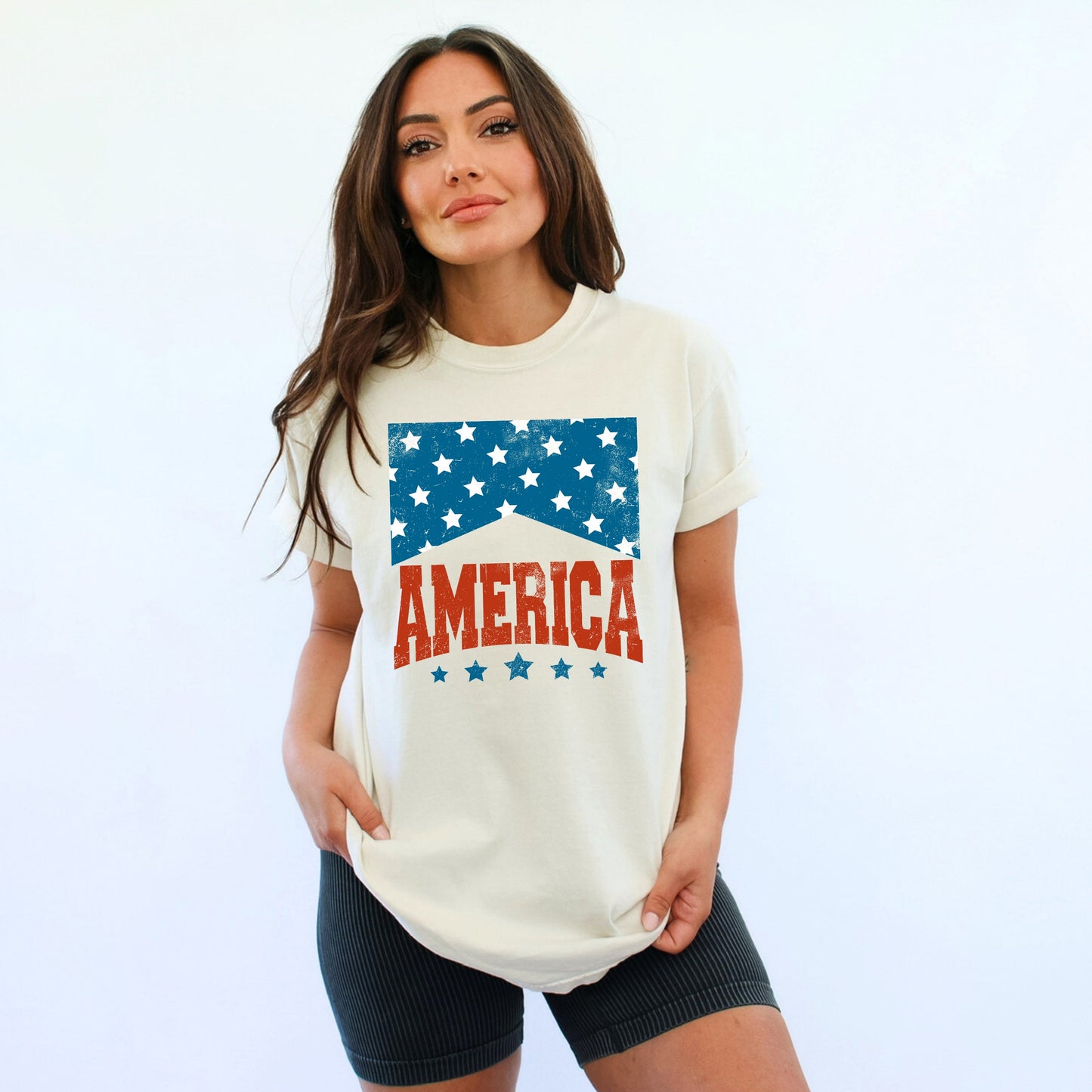 America Varsity Stars | Garment Dyed Short Sleeve Tee