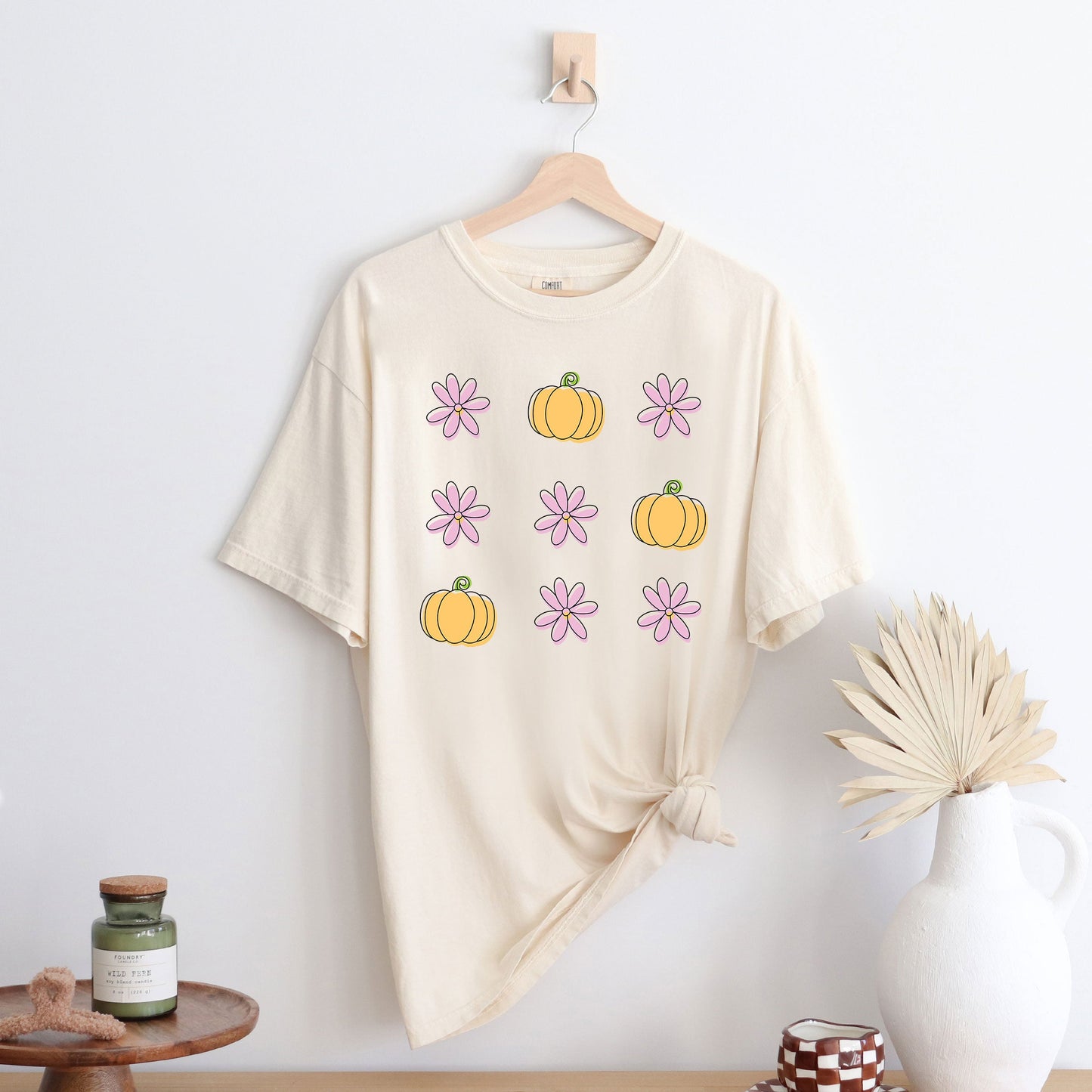 Pumpkin and Flowers  | Garment Dyed Tee