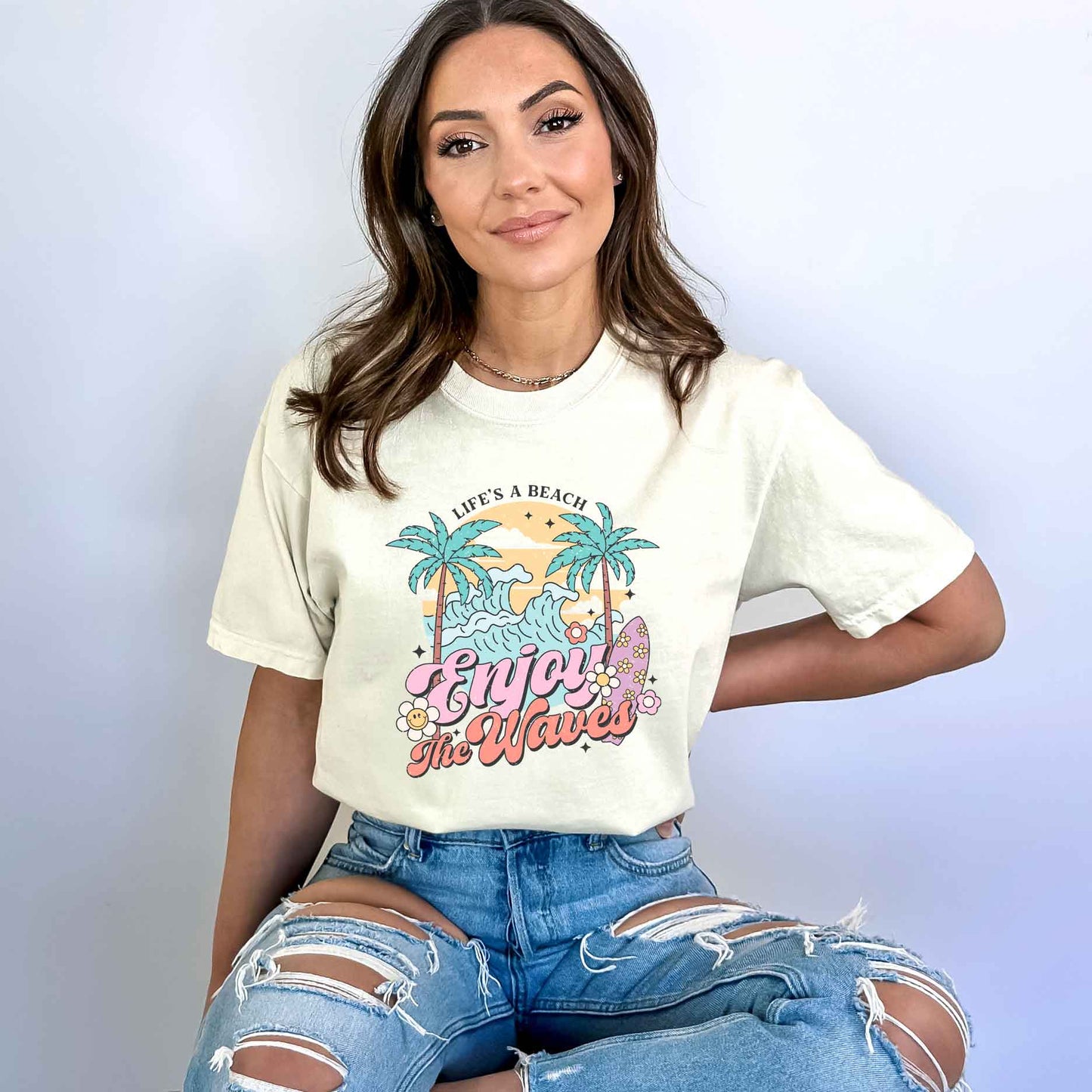 Life's A Beach Wave | Garment Dyed Short Sleeve Tee