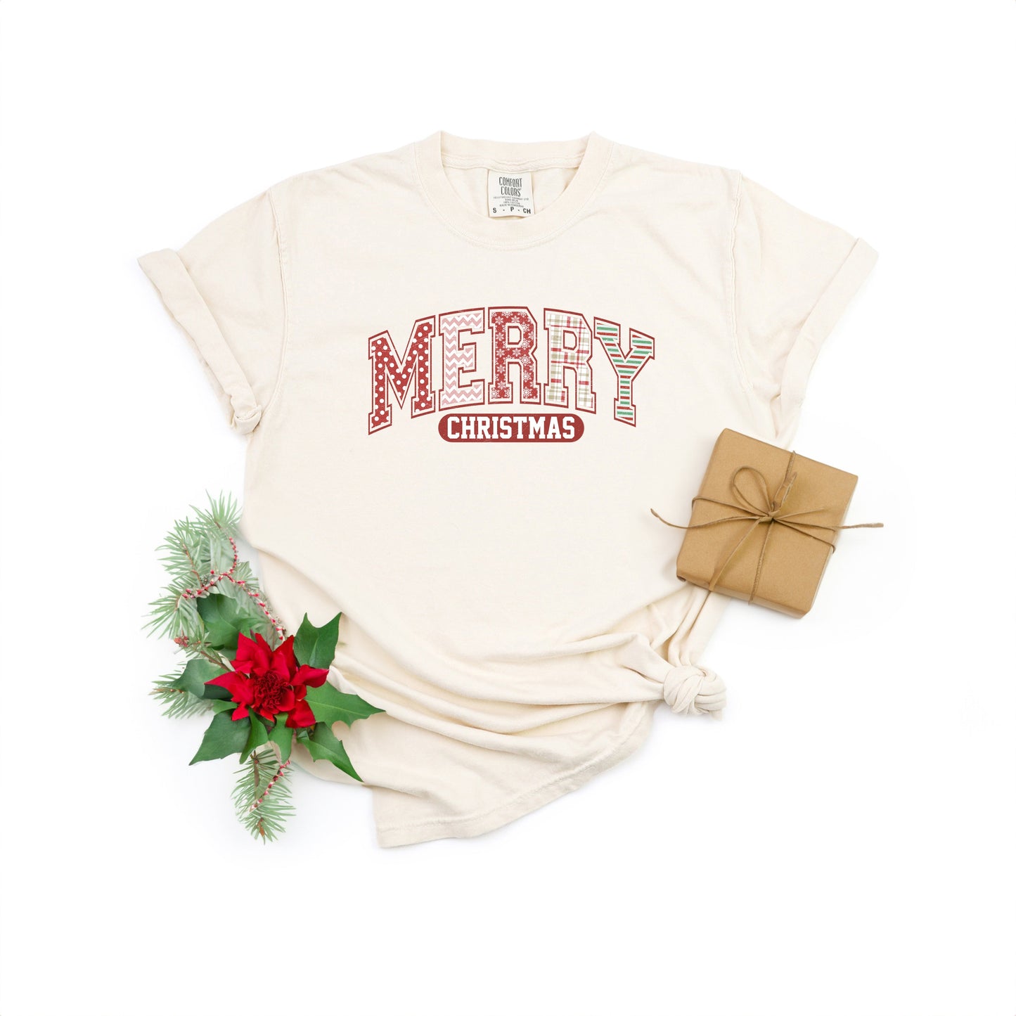 Merry Christmas Varsity | Garment Dyed Tee