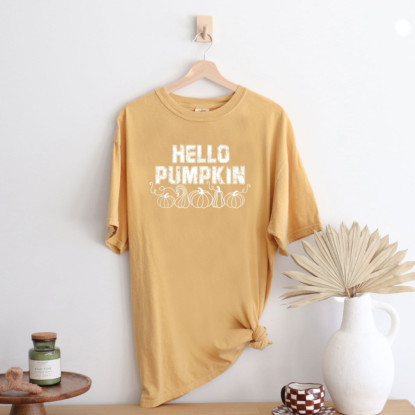 Hello Pumpkin Distressed | Garment Dyed Tee