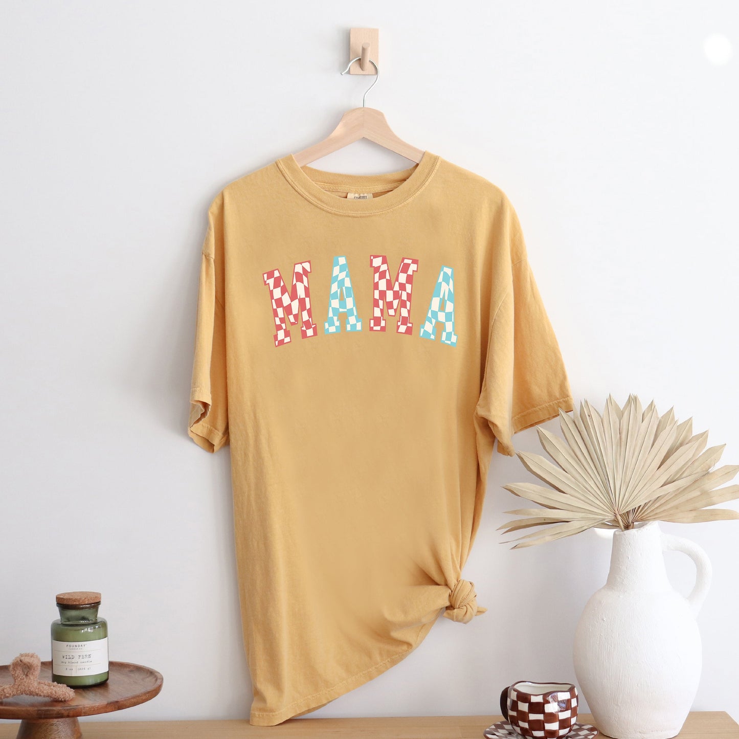 Mama Wavy Checkered | Garment Dyed Tee