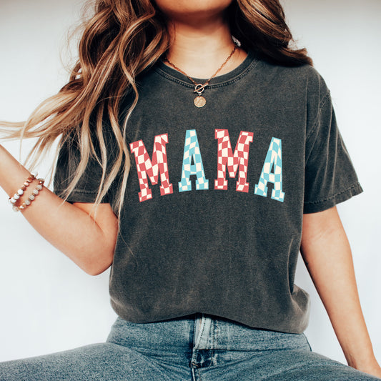 Mama Wavy Checkered | Garment Dyed Tee