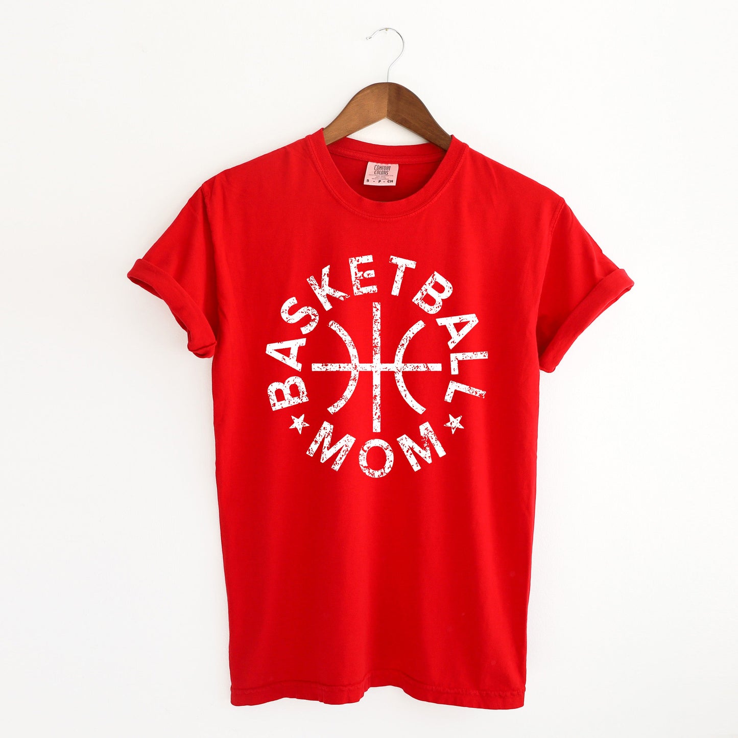 Basketball Mom Distressed | Garment Dyed Short Sleeve Tee