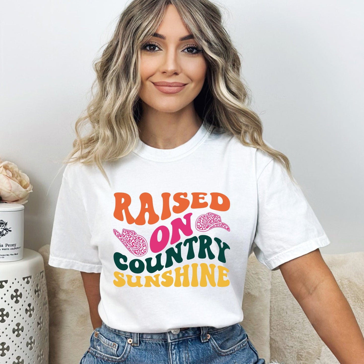 Raised On Country Sunshine Hat | Garment Dyed Short Sleeve Tee