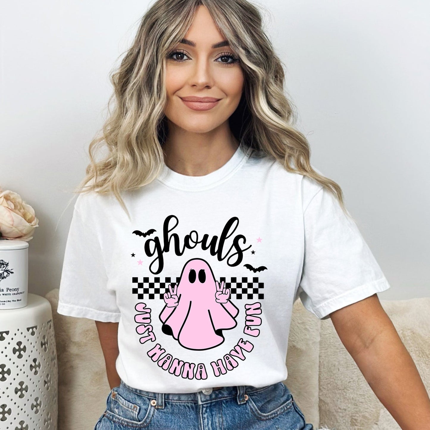 Just Wanna Have Fun Checkered | Garment Dyed Short Sleeve Tee