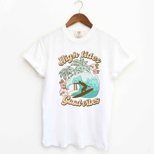 High Tides Good Vibes Wave | Garment Dyed Short Sleeve Tee