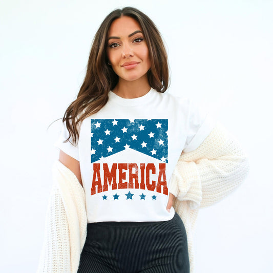 America Varsity Stars | Garment Dyed Short Sleeve Tee