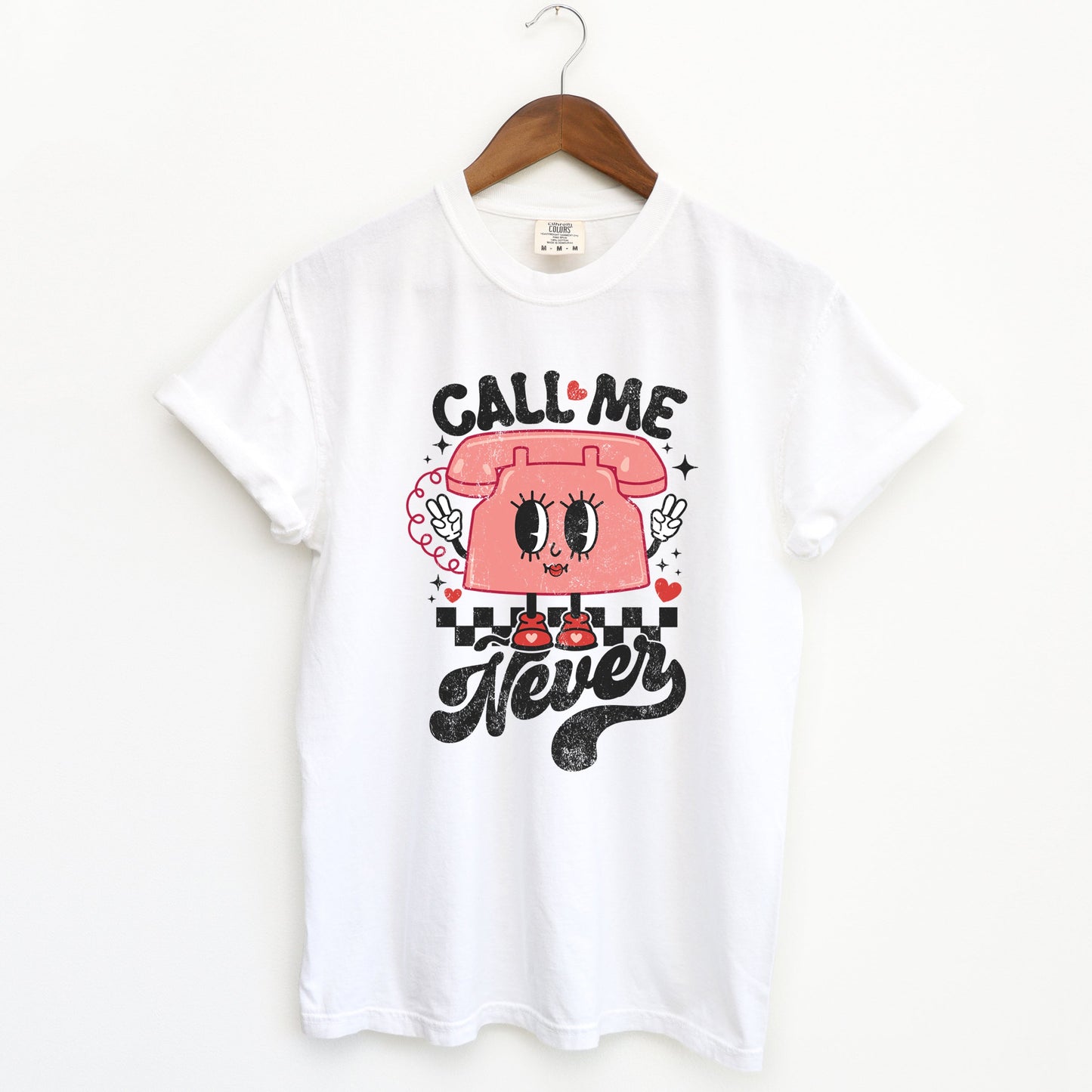 Call Me Never Phone | Garment Dyed Tee