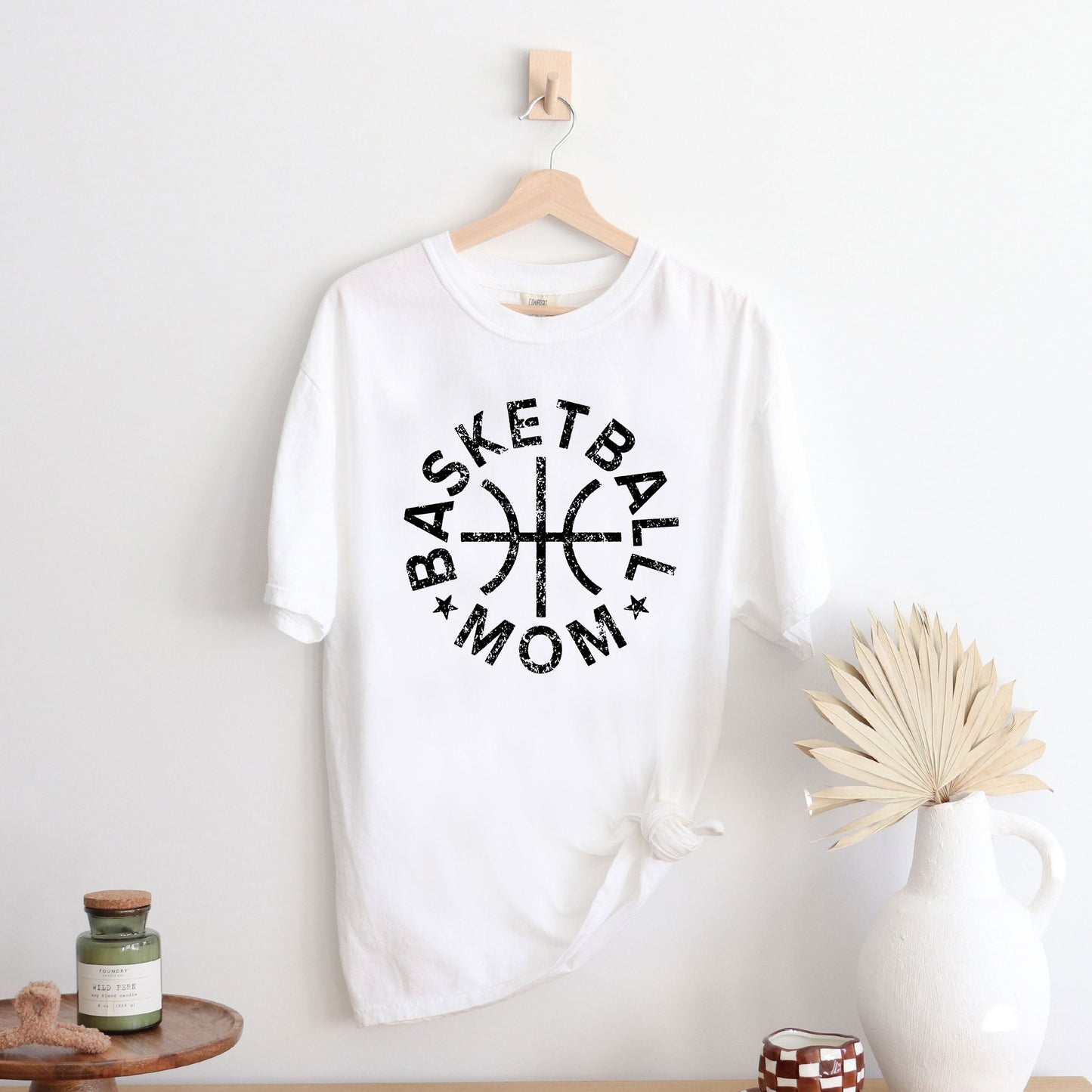 Basketball Mom Distressed | Garment Dyed Short Sleeve Tee