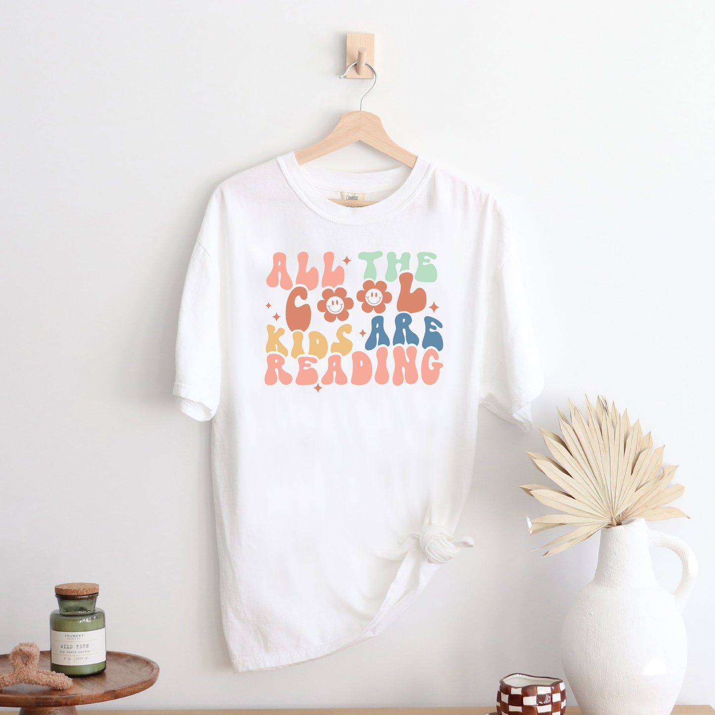 Cool Kids Are Reading Colorful | Garment Dyed Short Sleeve Tee