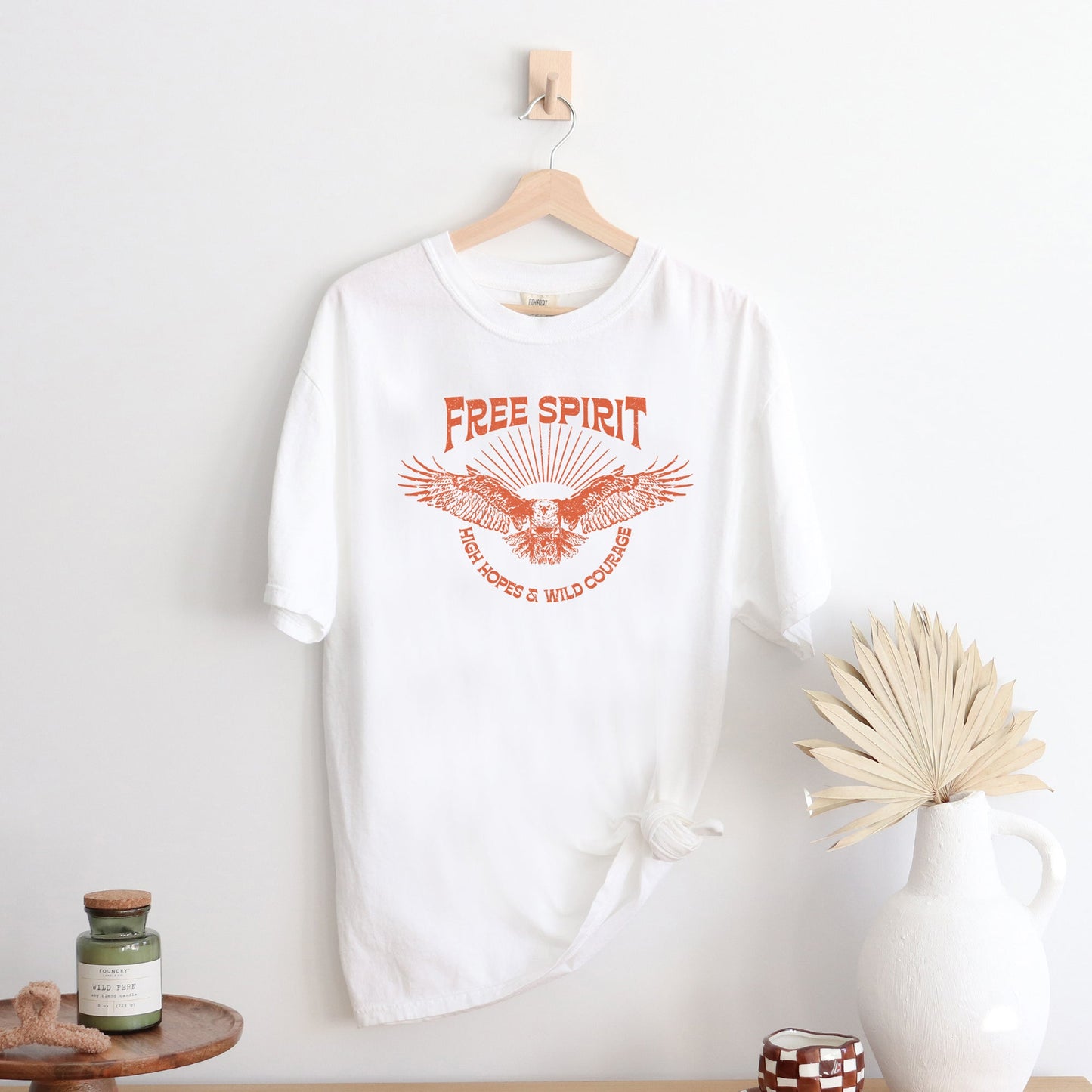 Free Spirit Distressed Eagle | Garment Dyed Short Sleeve Tee