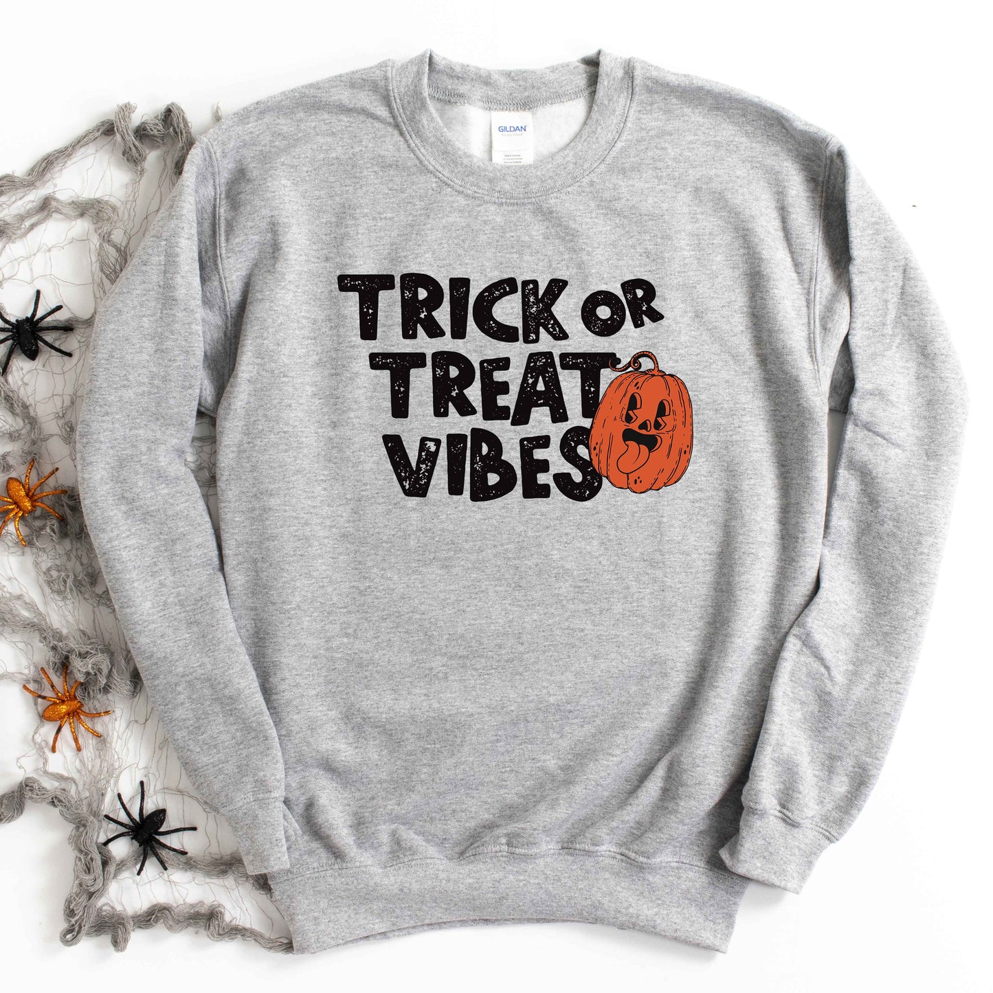 Trick or Treat Vibes Pumpkin | Sweatshirt
