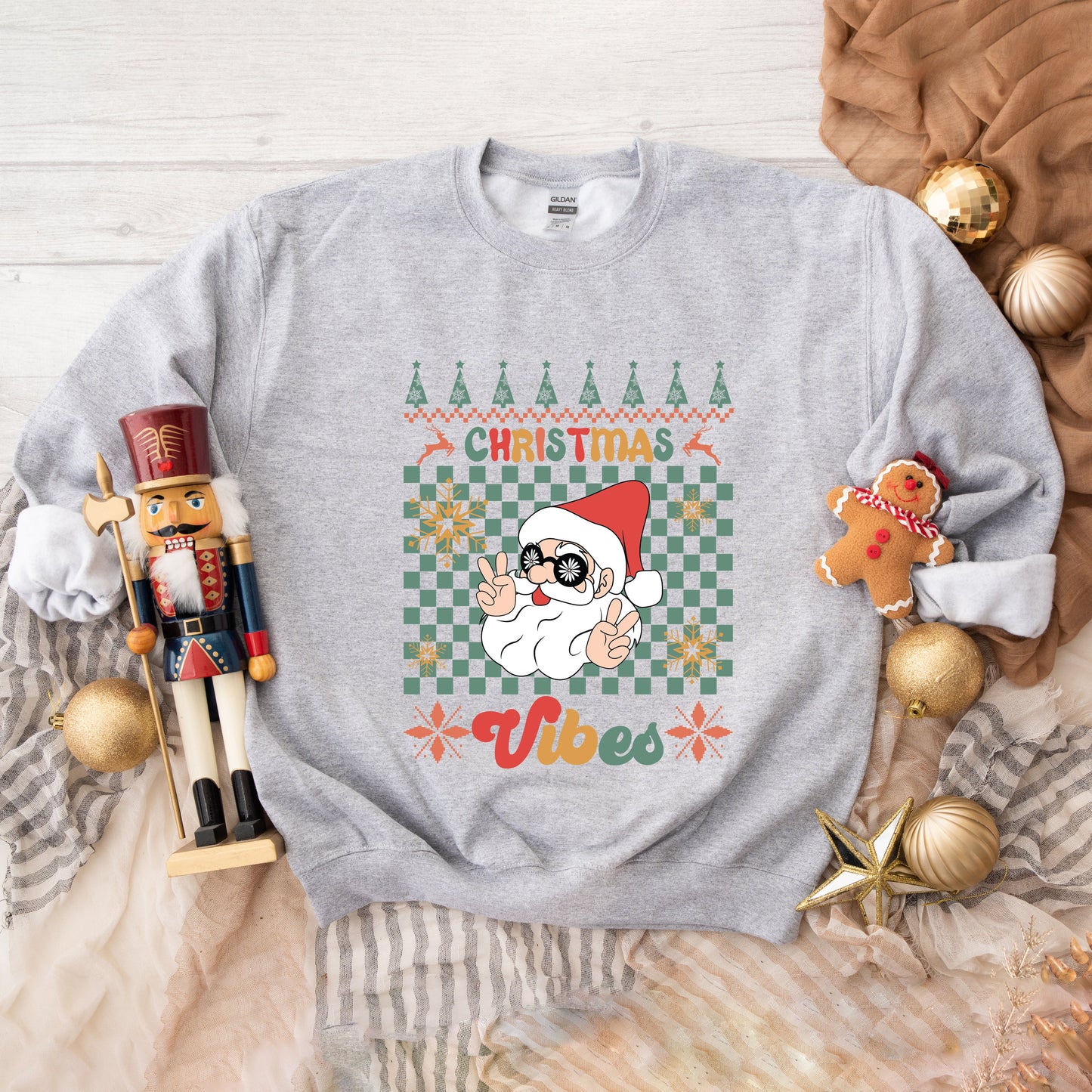 Christmas Vibes Peace Sign | Sweatshirt