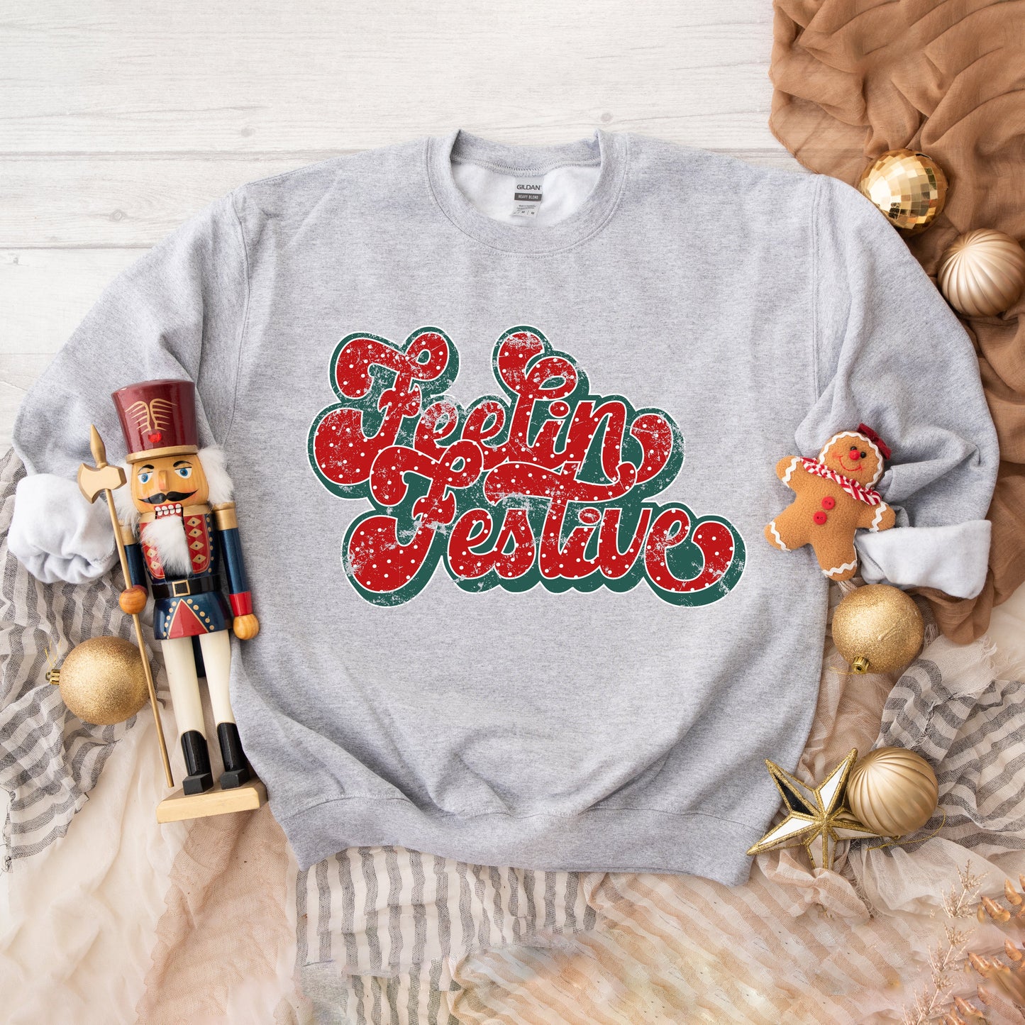 Distressed Feelin' Festive | Sweatshirt