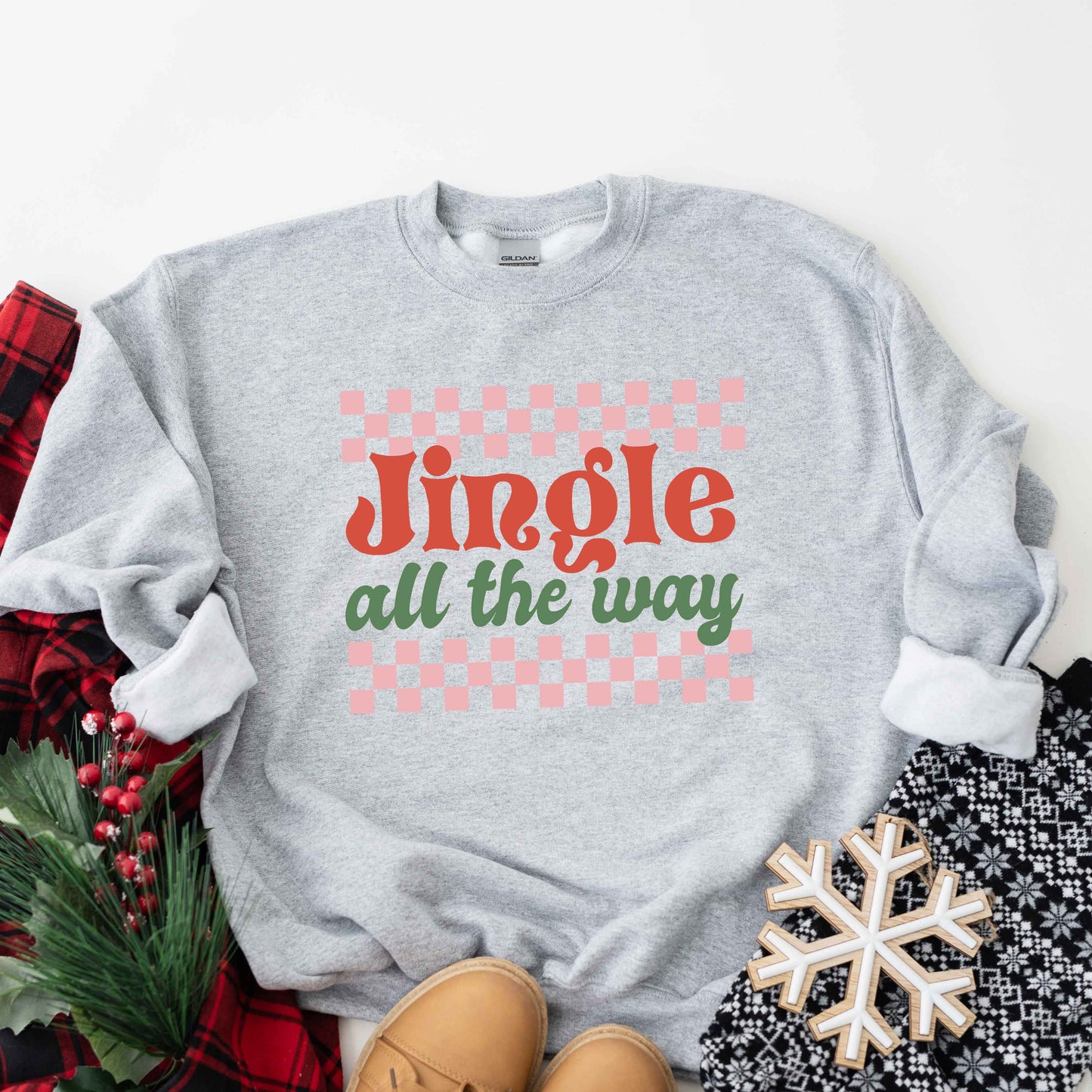 Jingle All The Way Checkered | Sweatshirt