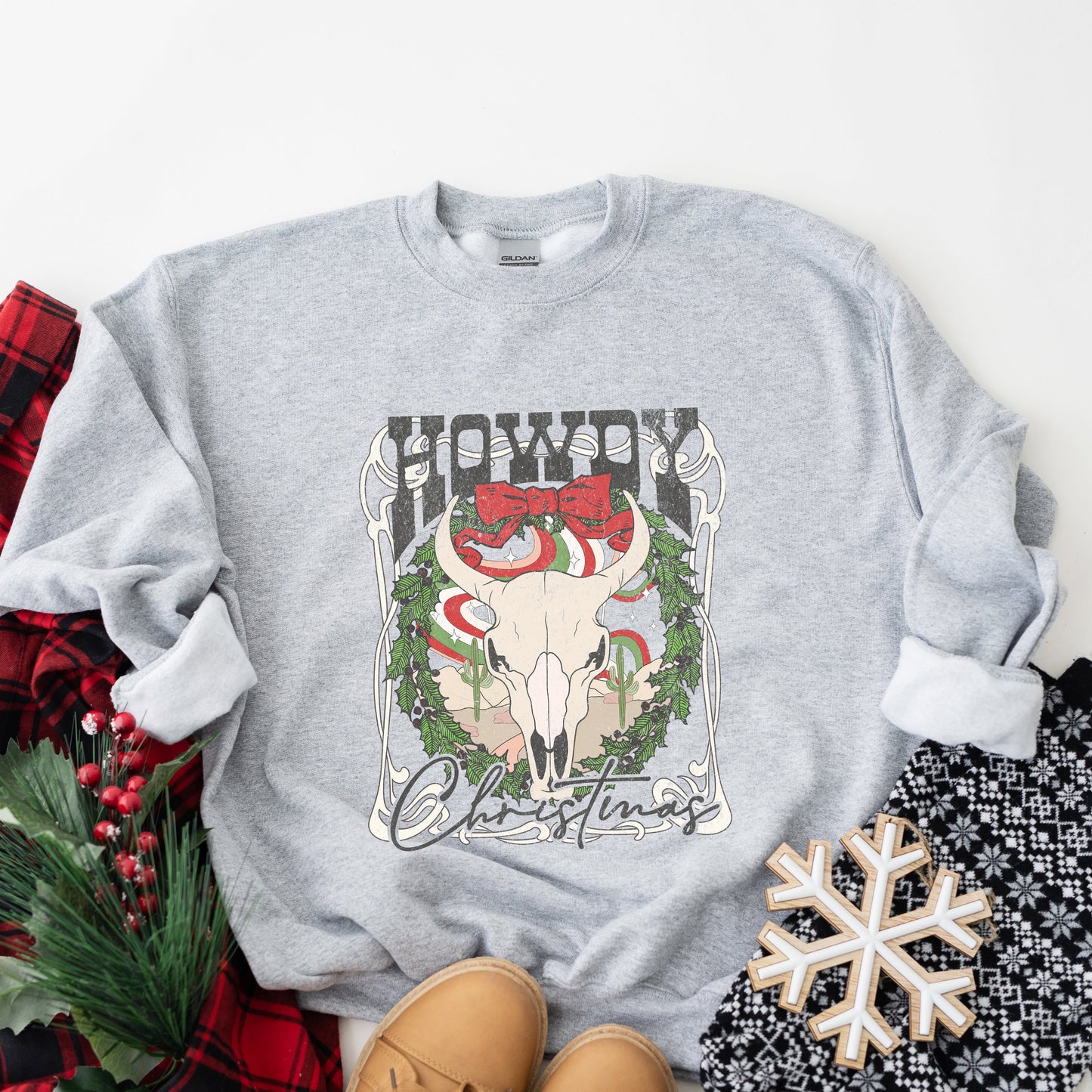 Howdy Christmas Bull | Sweatshirt