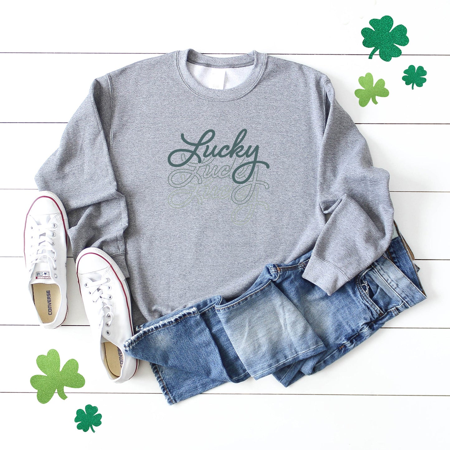 Lucky Script Stacked | Sweatshirt