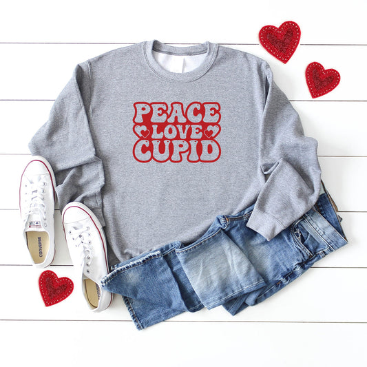 Peace Love Cupid Balloon Letters | Sweatshirt