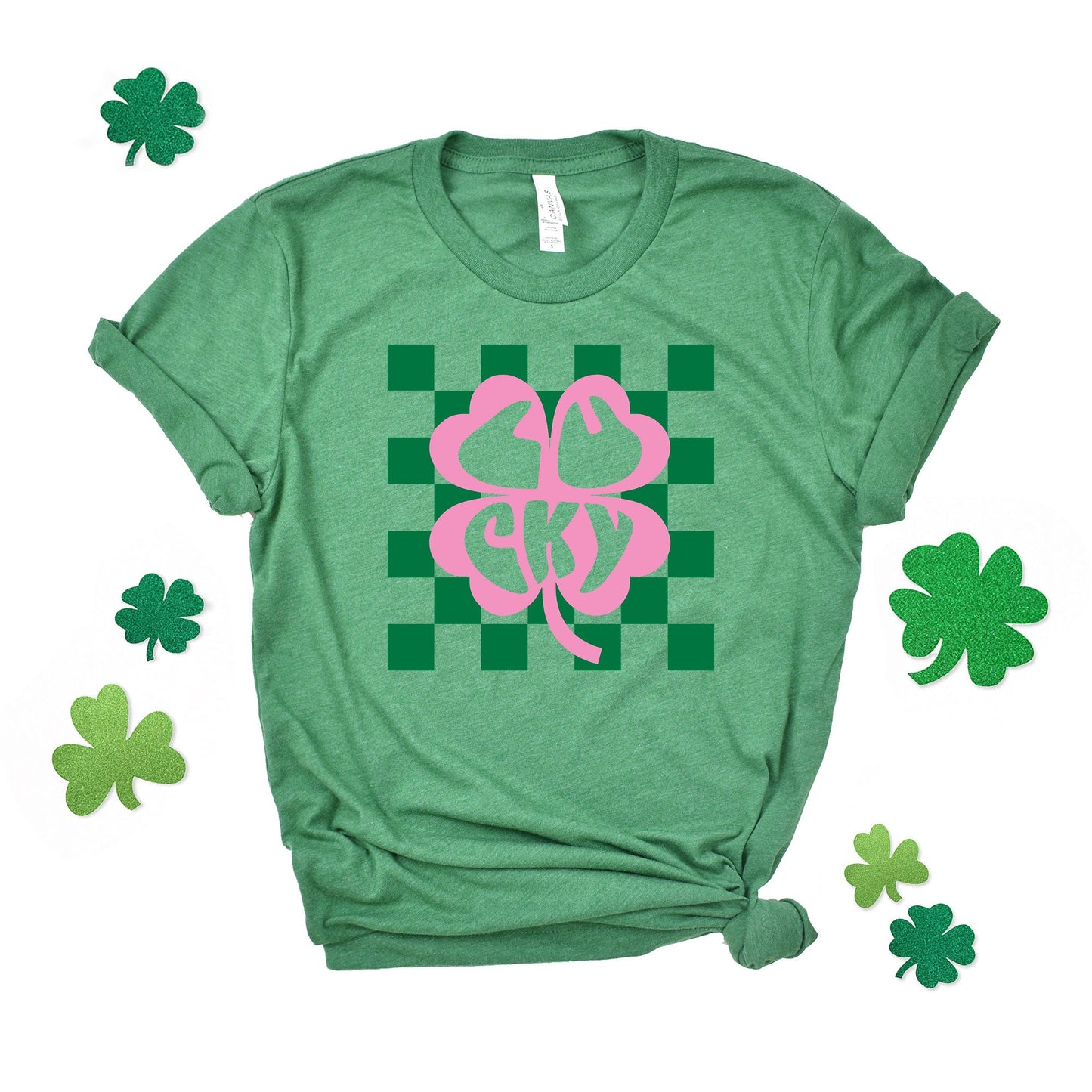 Lucky Clover Checkered | Short Sleeve Graphic Tee