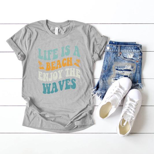 Enjoy The Waves Distressed | Short Sleeve Crew Neck