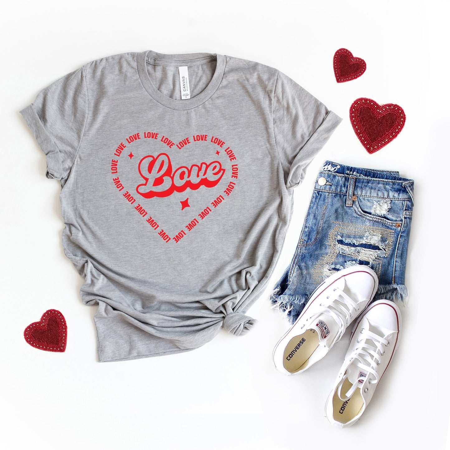 Love Heart Outline | Short Sleeve Graphic Tee