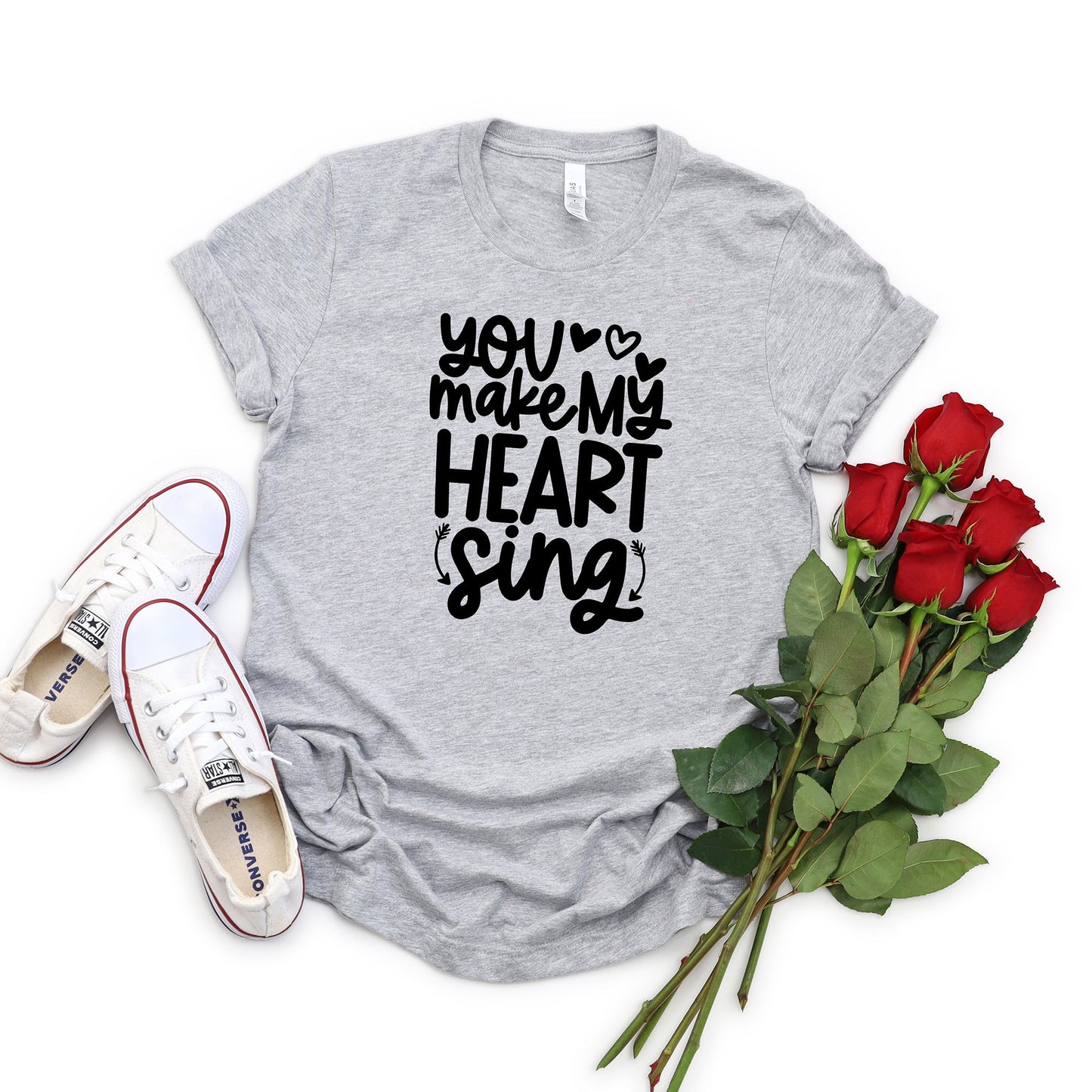 You Make My Heart Sing Hearts | Short Sleeve Graphic Tee