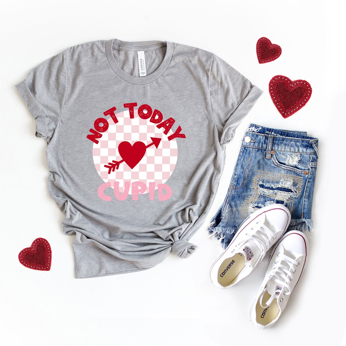 Not Today Cupid Checkered | Short Sleeve Graphic Tee