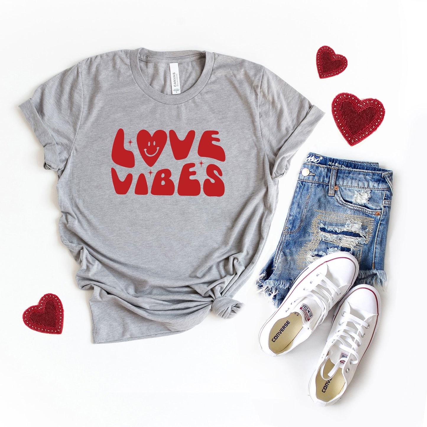 Love Vibes Heart | Short Sleeve Graphic Tee