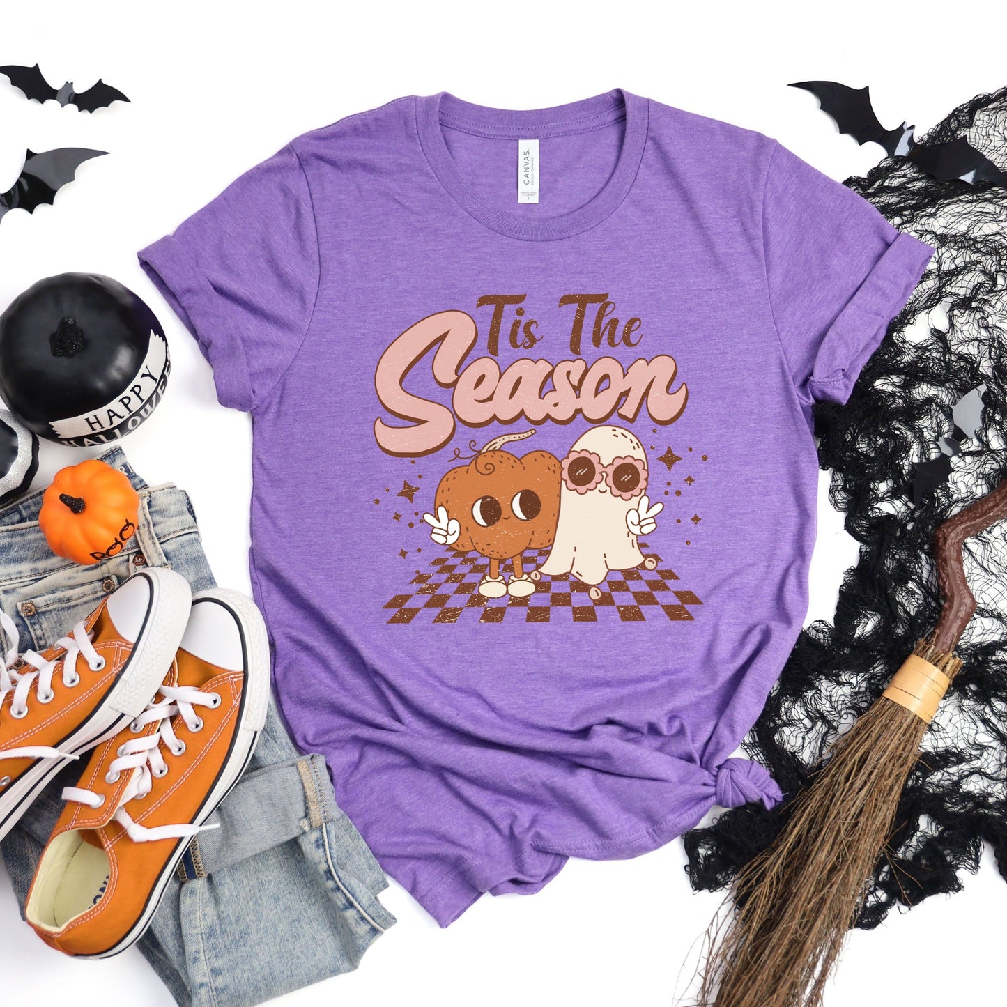 Tis The Season Pumpkin Ghost | Short Sleeve Crew Neck