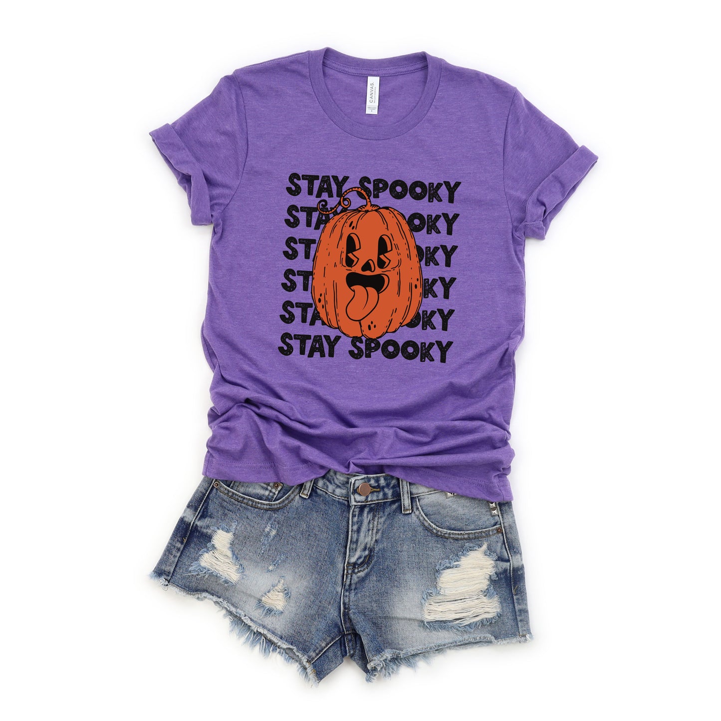 Stay Spooky Stacked Pumpkin | Short Sleeve Crew Neck