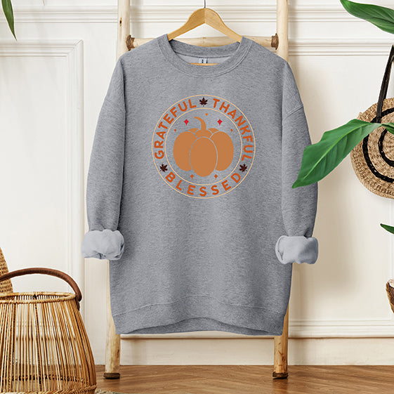 Grateful Thankful Bless Circle | Sweatshirt