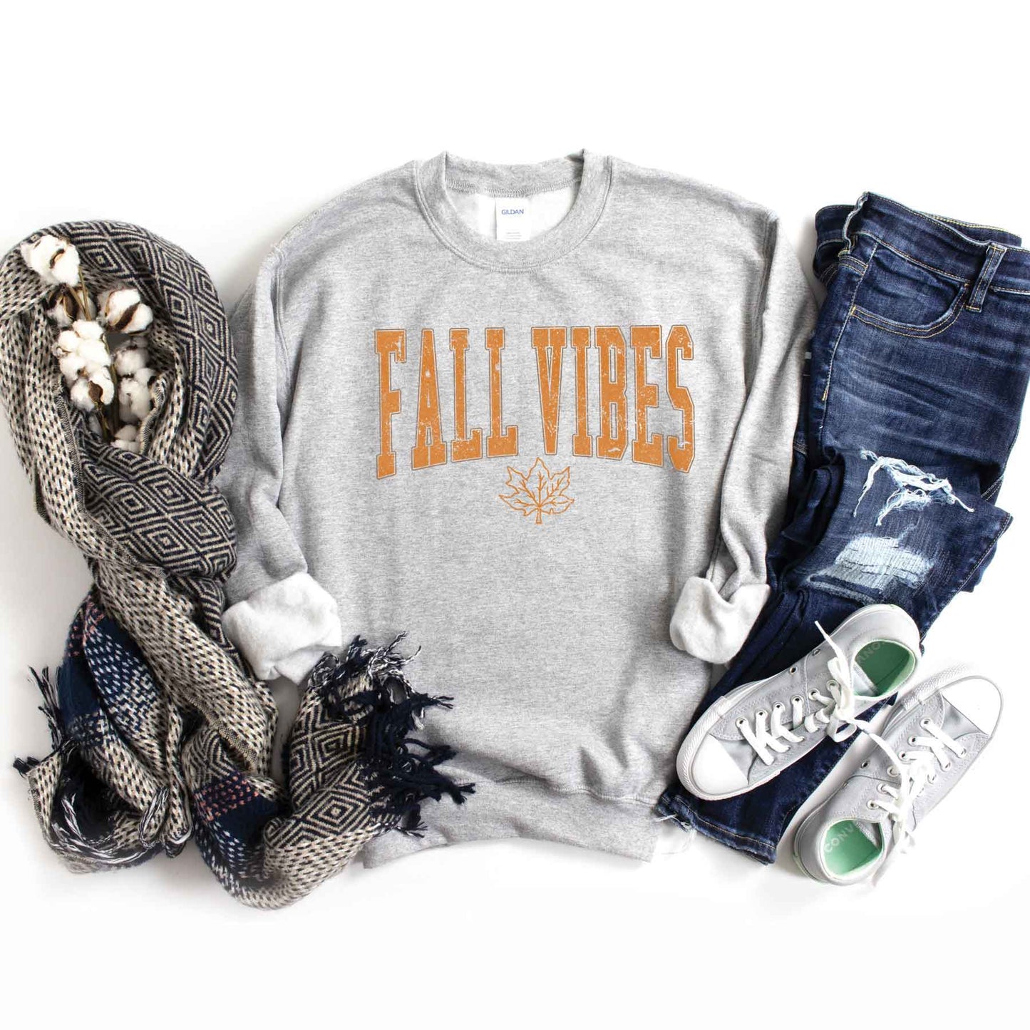 Fall Vibes Leaf | Sweatshirt