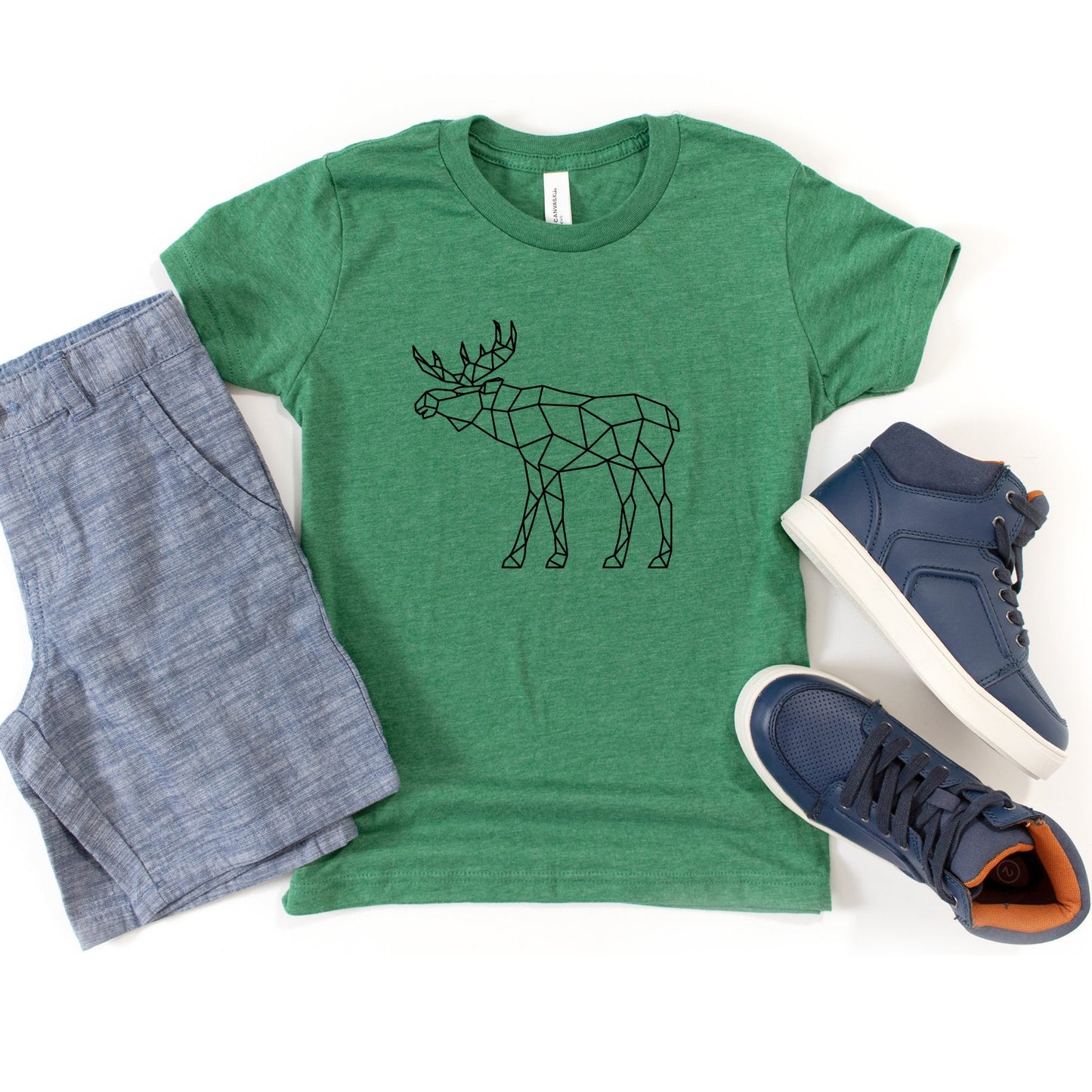 Geometric Moose | Youth Short Sleeve Crew Neck