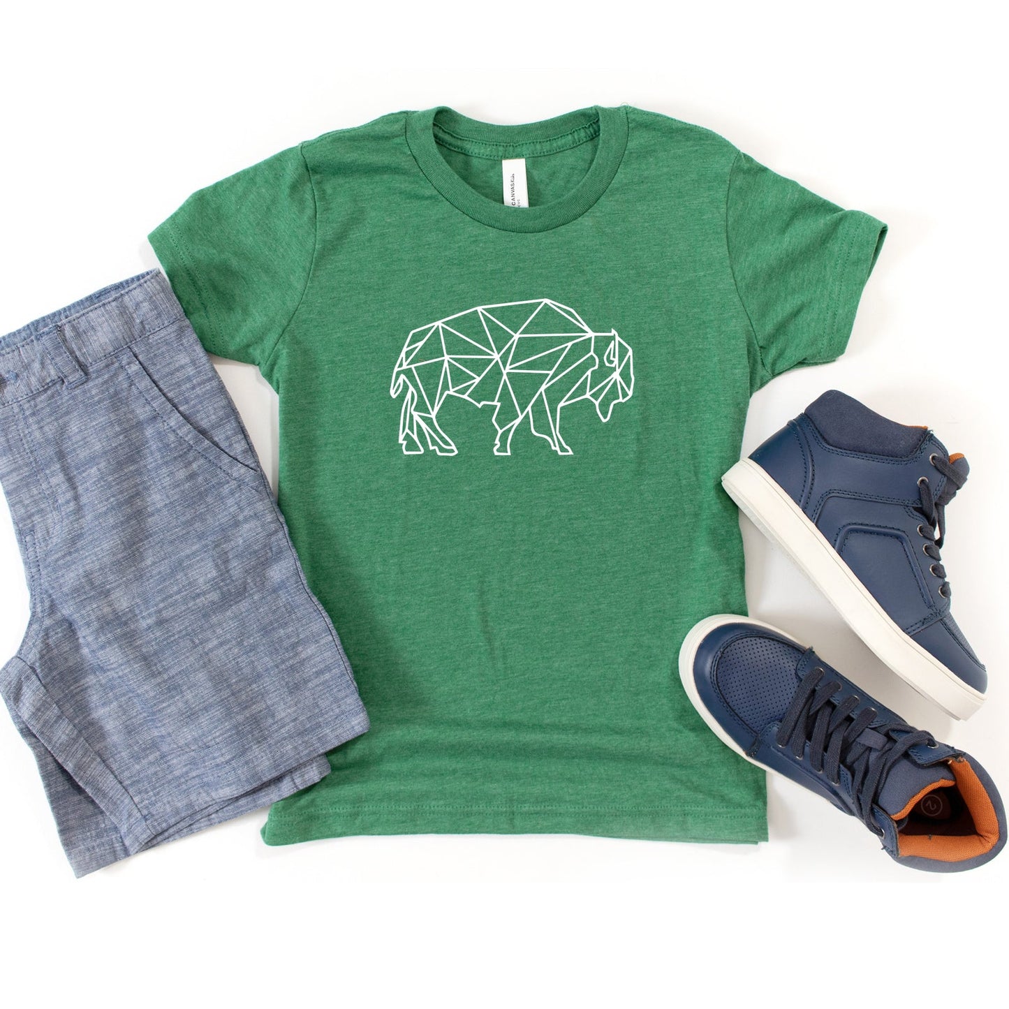 Geometric Buffalo | Youth Short Sleeve Crew Neck