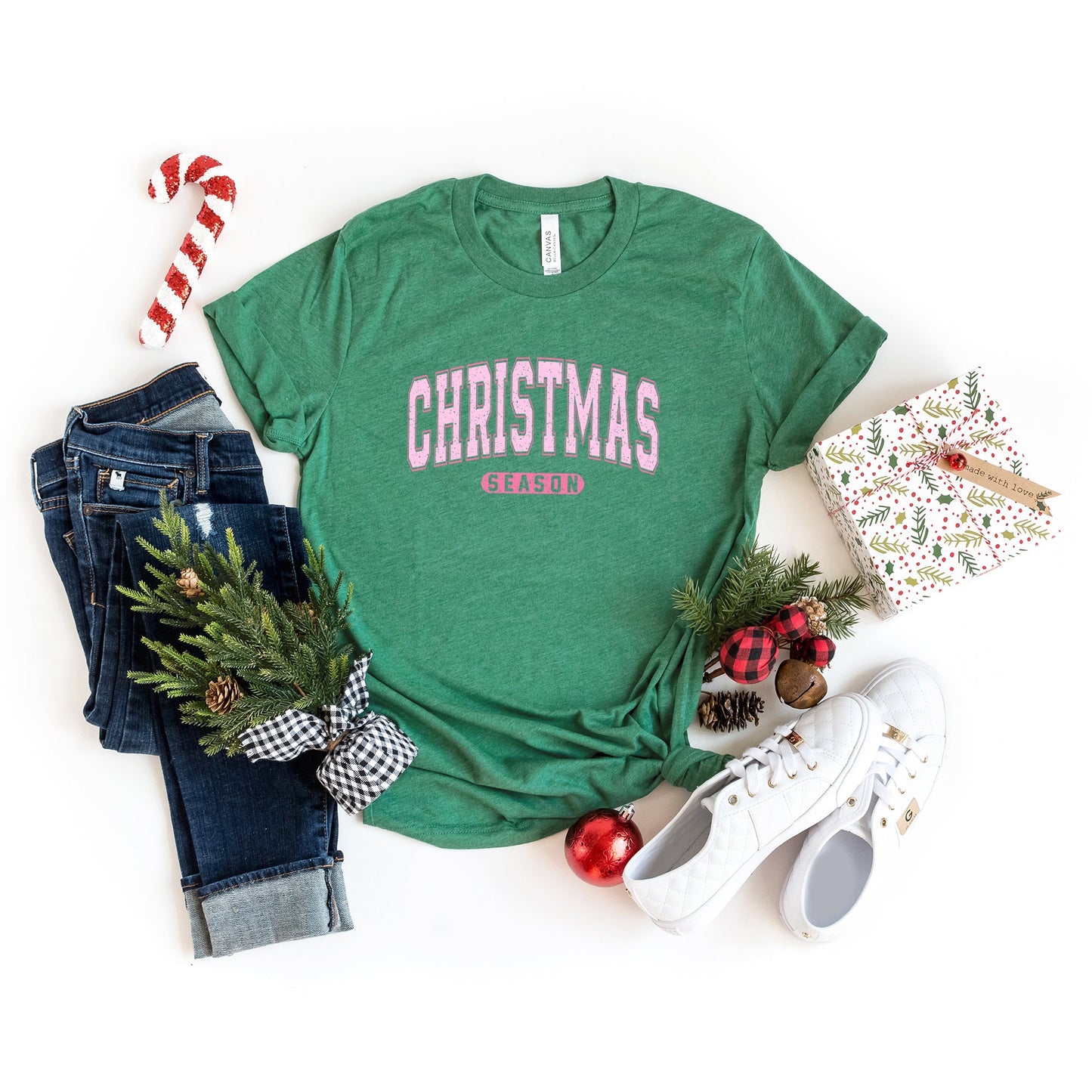 Pink Christmas Season | Short Sleeve Crew Neck