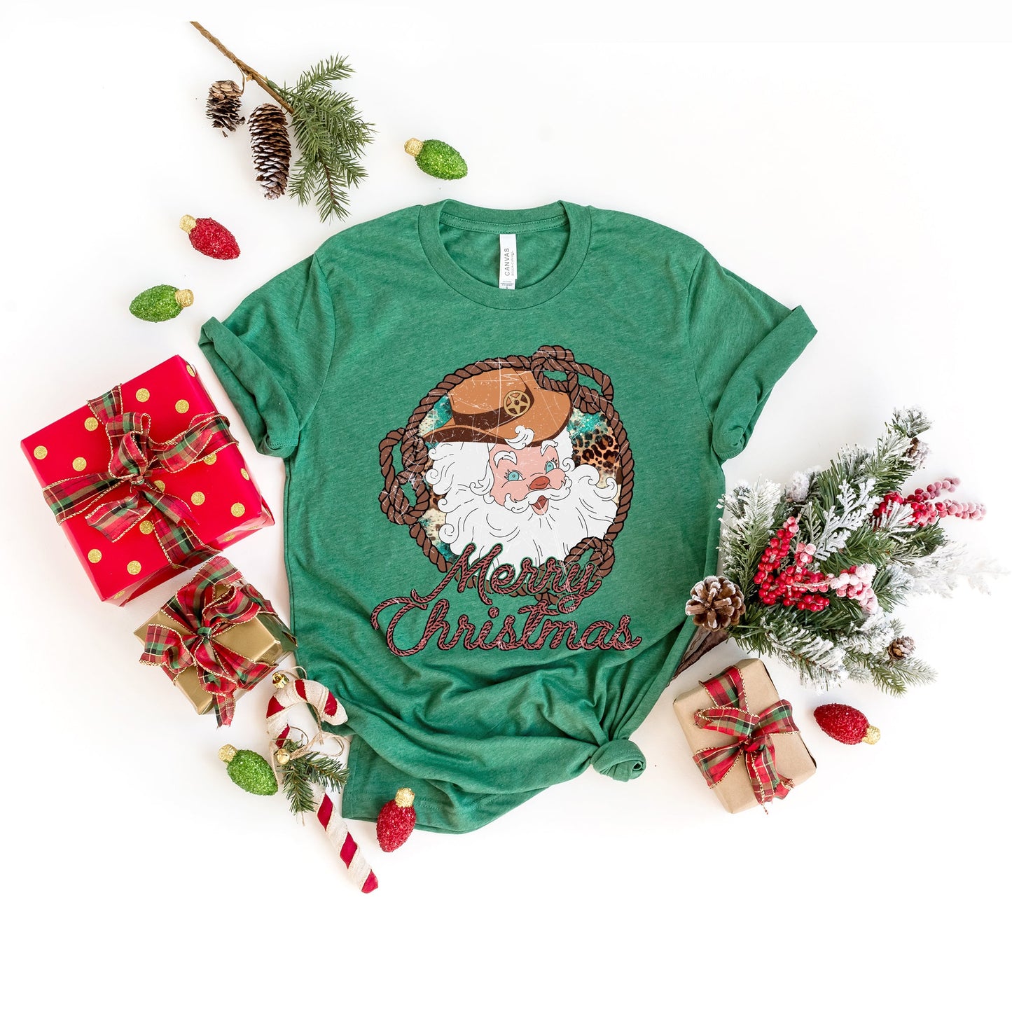 Western Santa | Short Sleeve Crew Neck