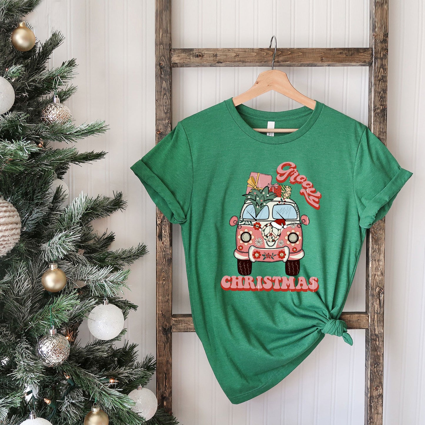 Retro Van Groovy Christmas | Short Sleeve Graphic Tee