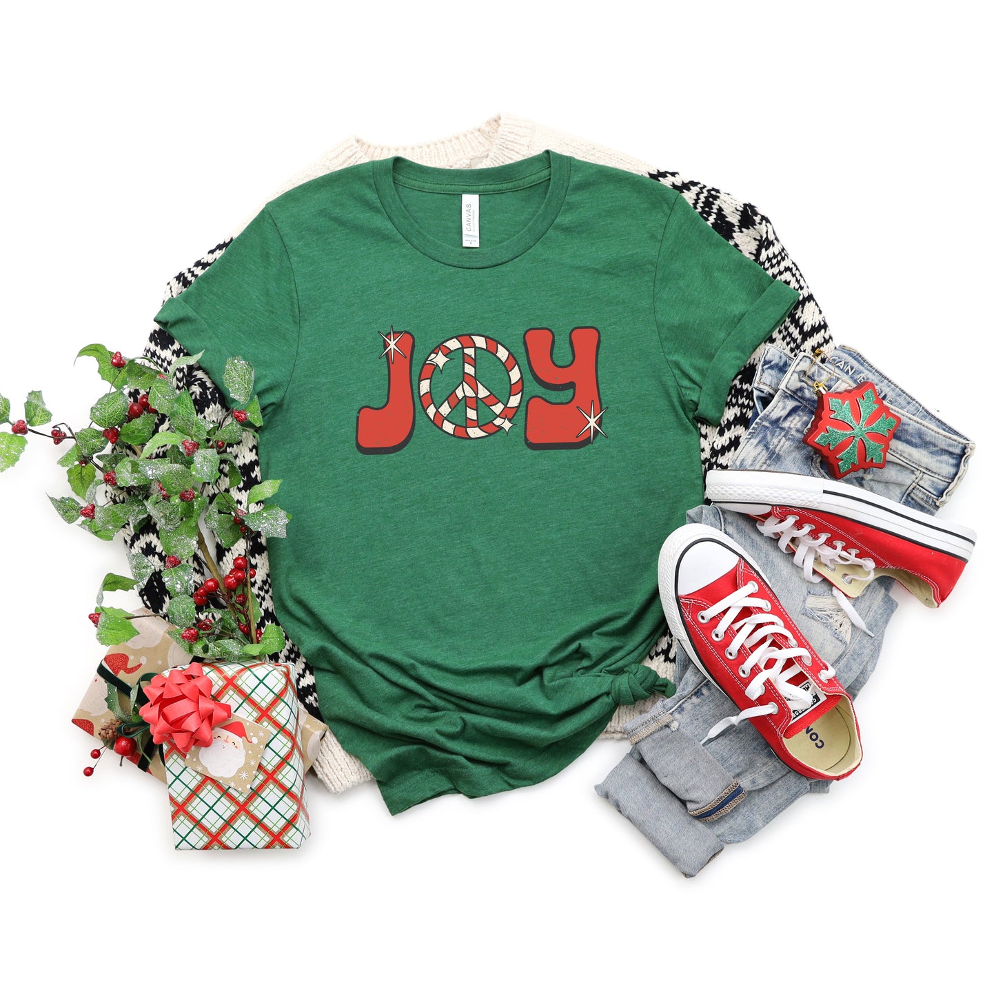 Joy Peace Sign | Short Sleeve Crew Neck